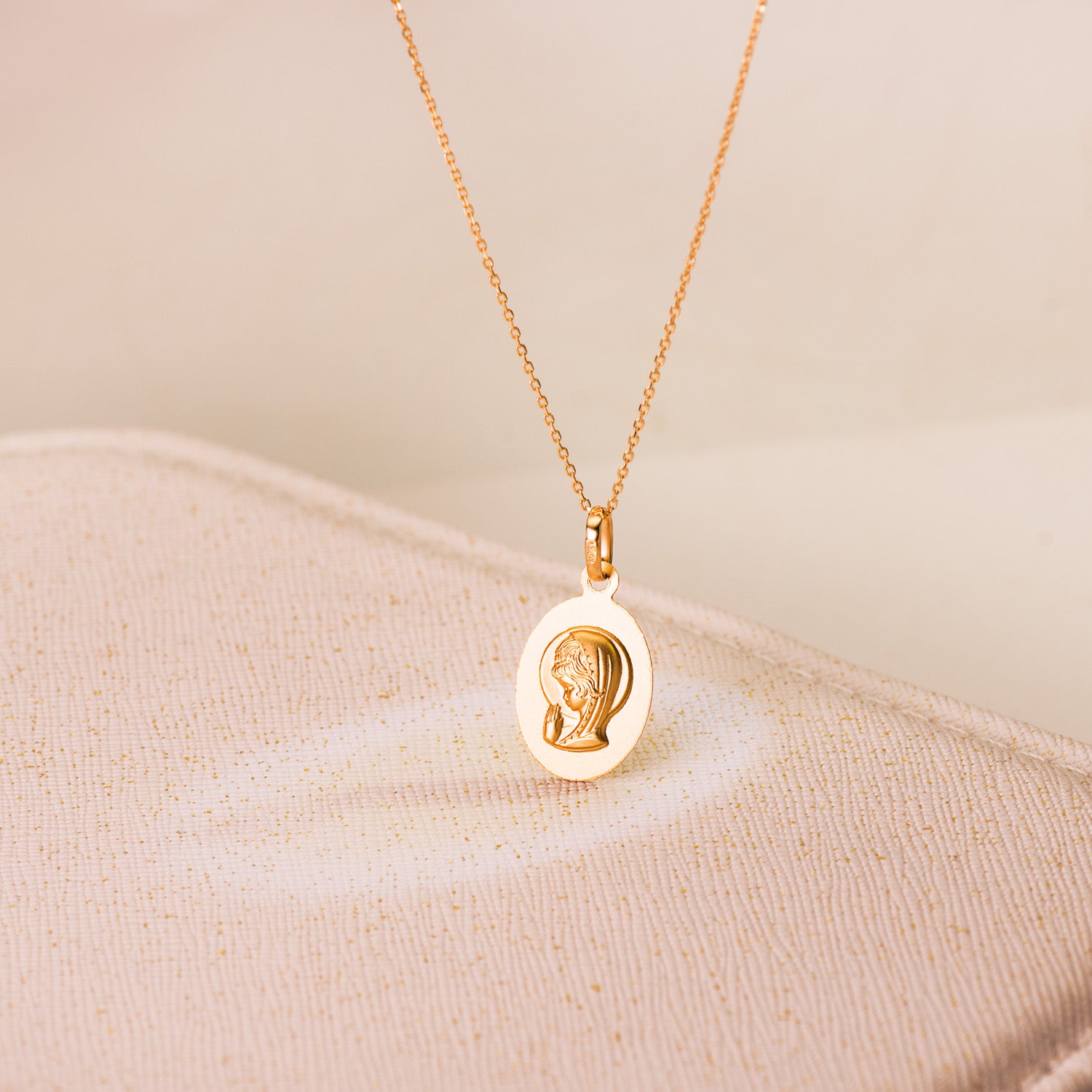 18K Virgin Girl Medal 19X12MM