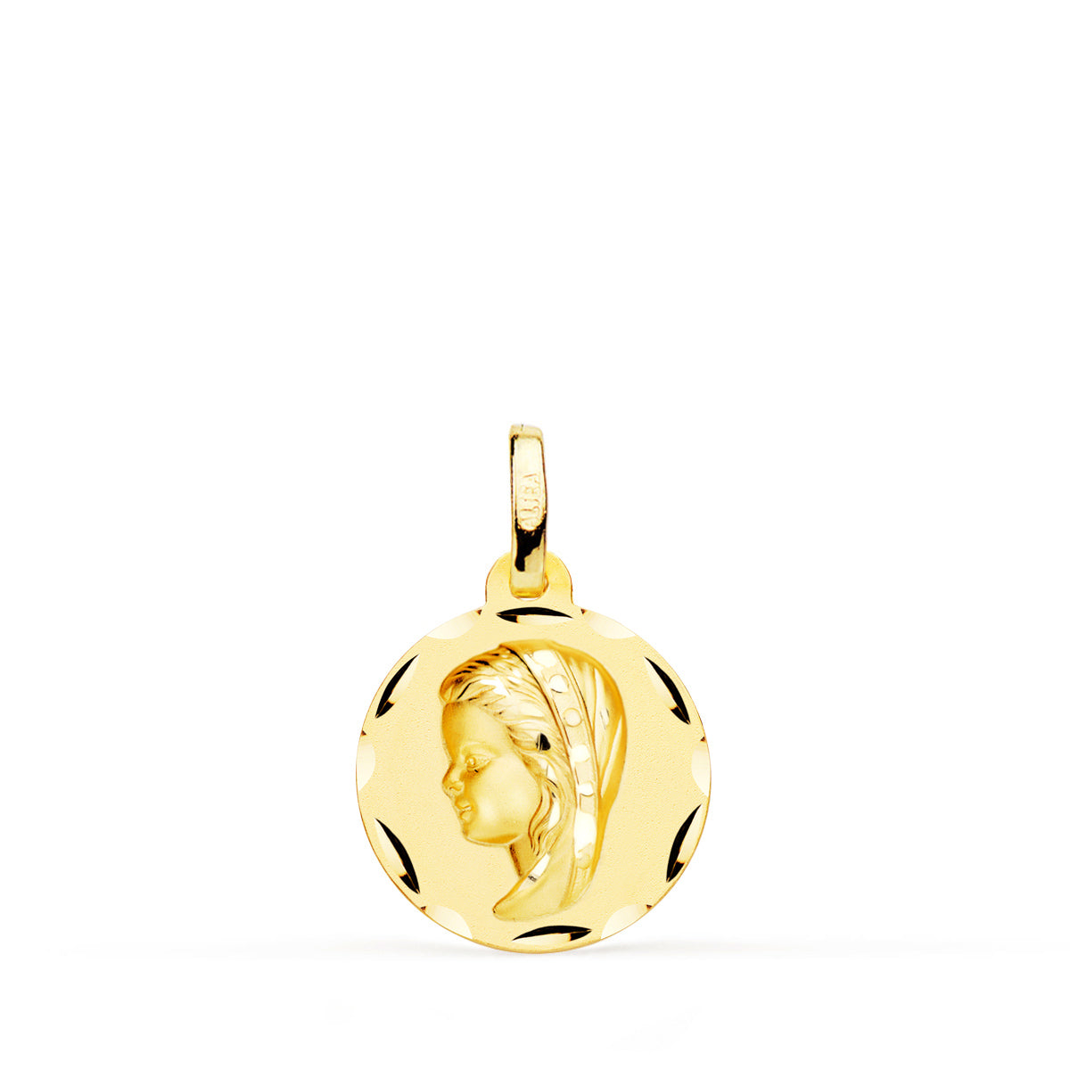 18K Médaille Vierge Fille 14MM