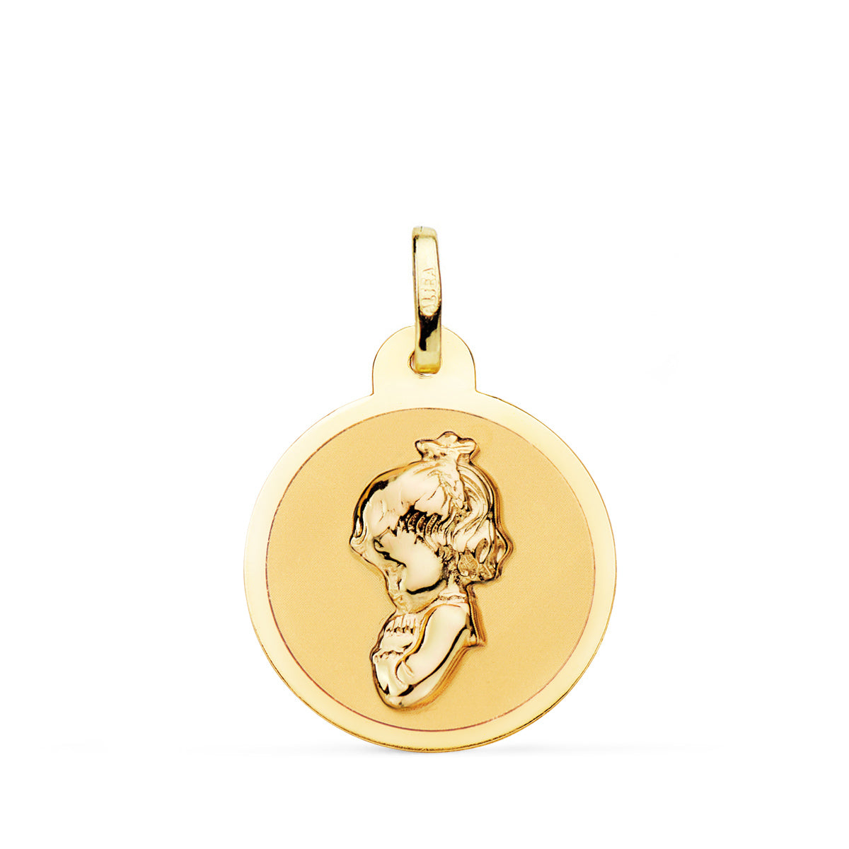 Médaille de la Vierge Marie en Or Jaune 18 Carats, Brillante, 20 mm