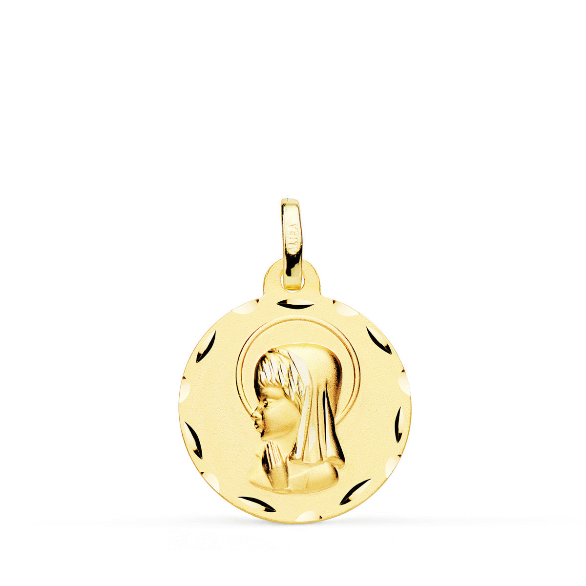 9K gulguld jomfrubarnsmedalje 18 mm