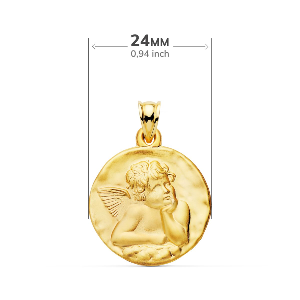 18K Médaille Ronde Ange 24 mm