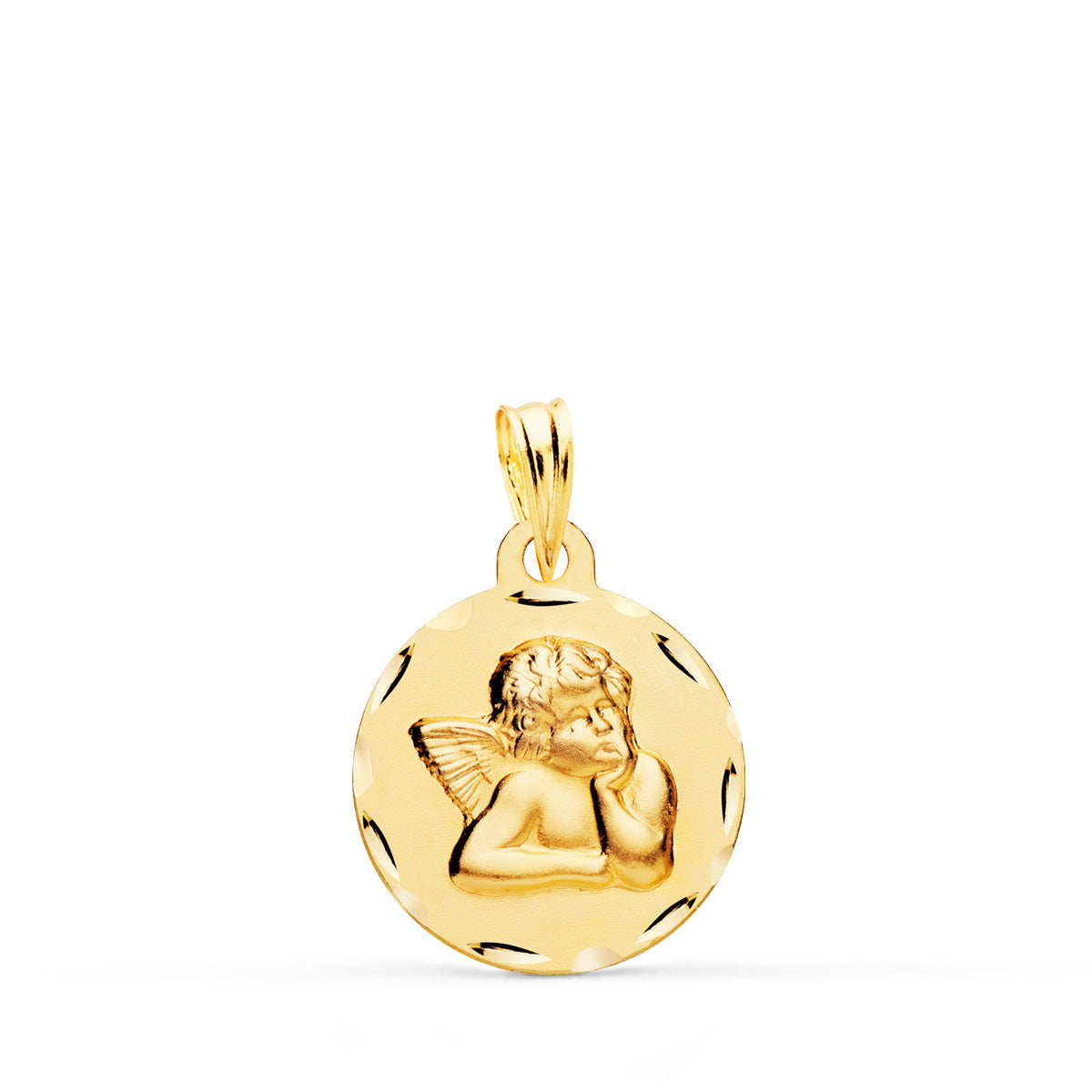 Mocking Angel Medal 9K 14MM Gul Guld