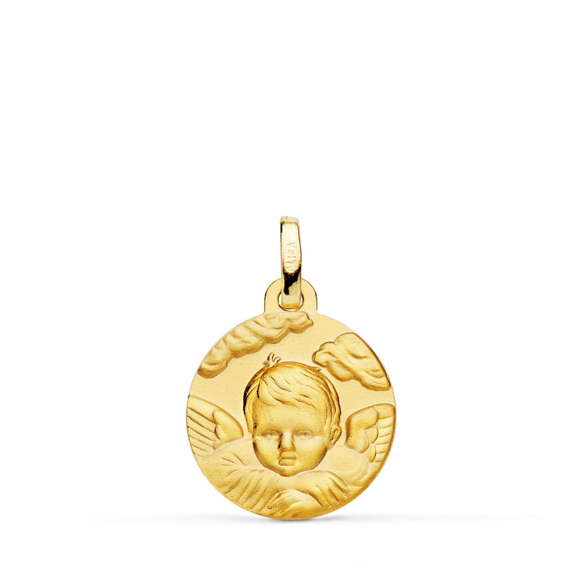 18K Médaille Or Jaune Ange 16 mm