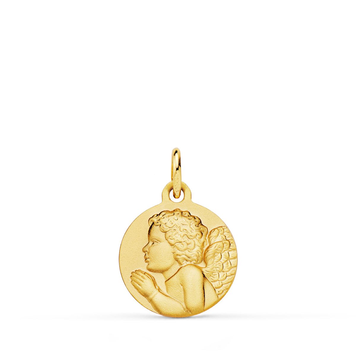 18K Médaille Or Jaune Ange 14 mm