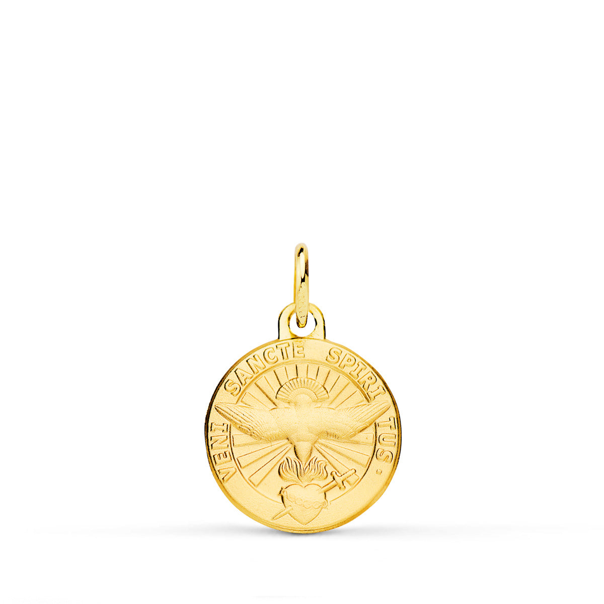 9K gul guld helligåndsmedalje 14 mm