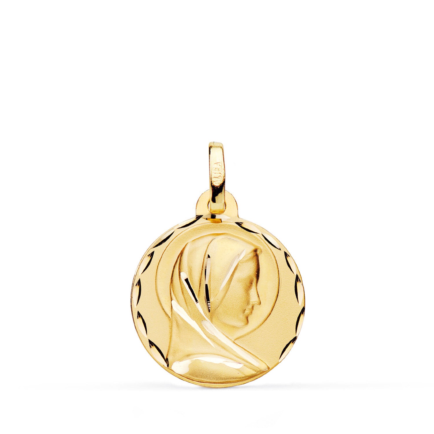 18K Médaille Vierge Marie au Voile 18 mm