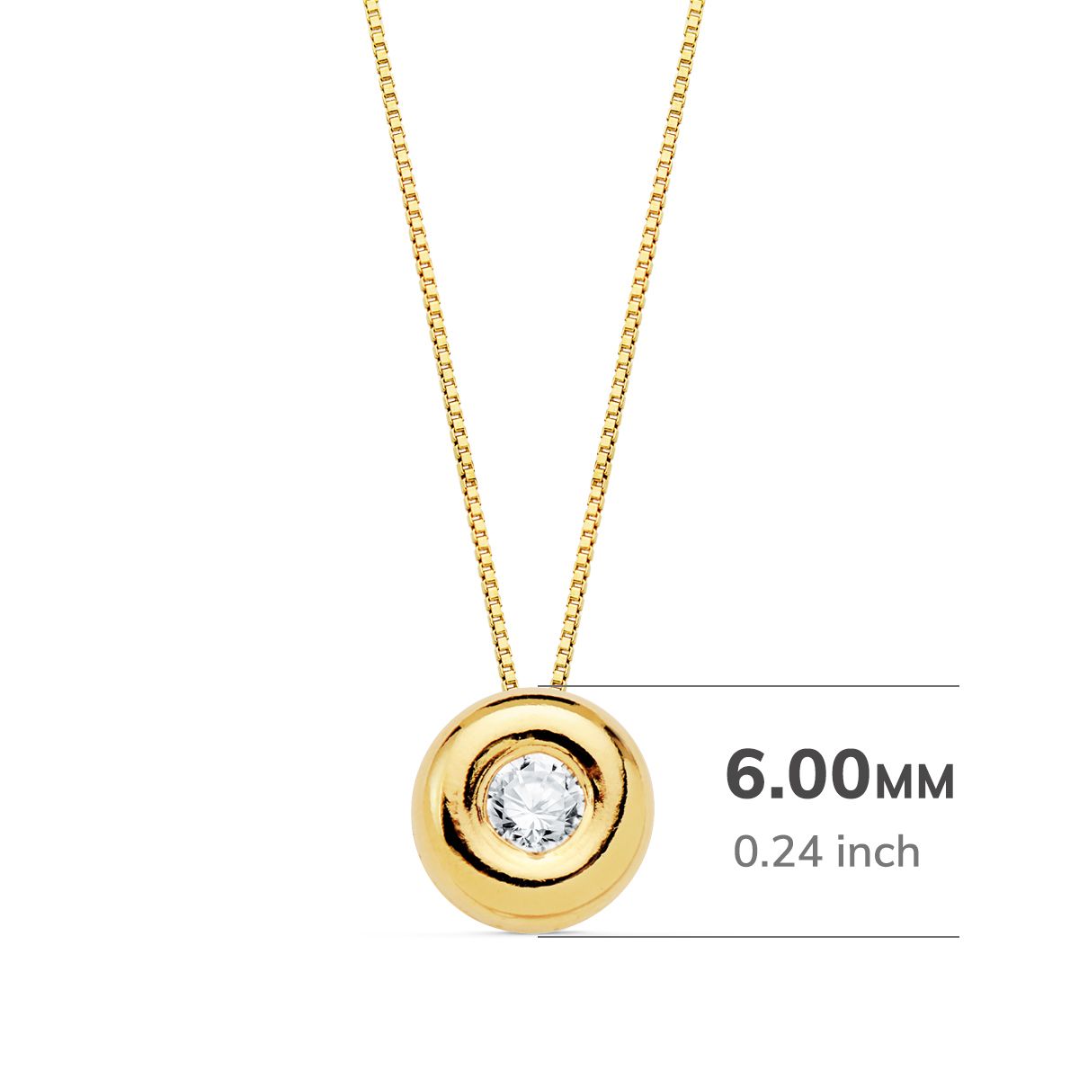 Choker en Or Jaune 18K Chaton Chaton 6 mm Lab Diamond 2,20MM 0,050 Qts G-VS2 Chain 42CM