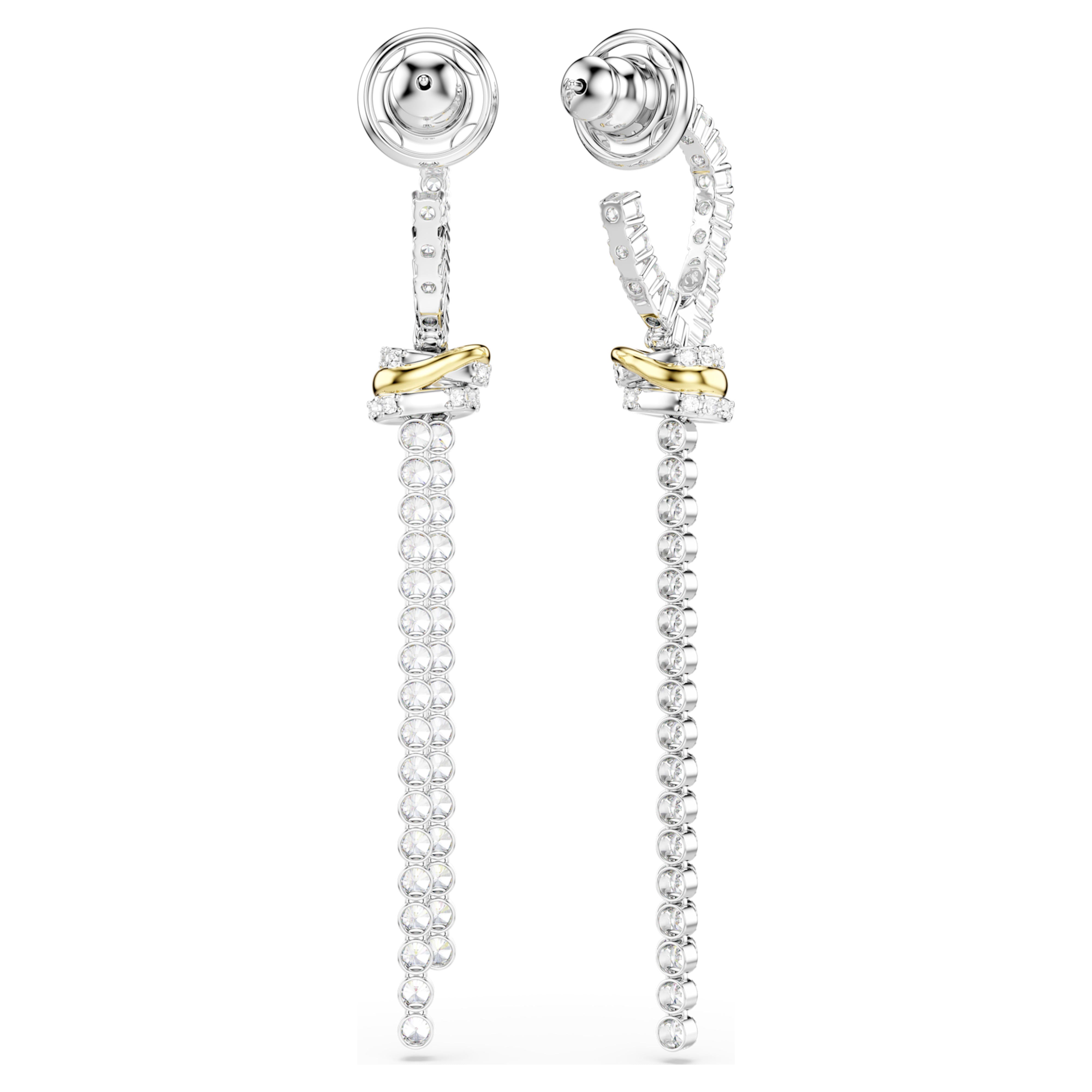 Boucles d'oreilles Swarovski - Hyperbola Spin - Blanc & Finition Mixte vue 4