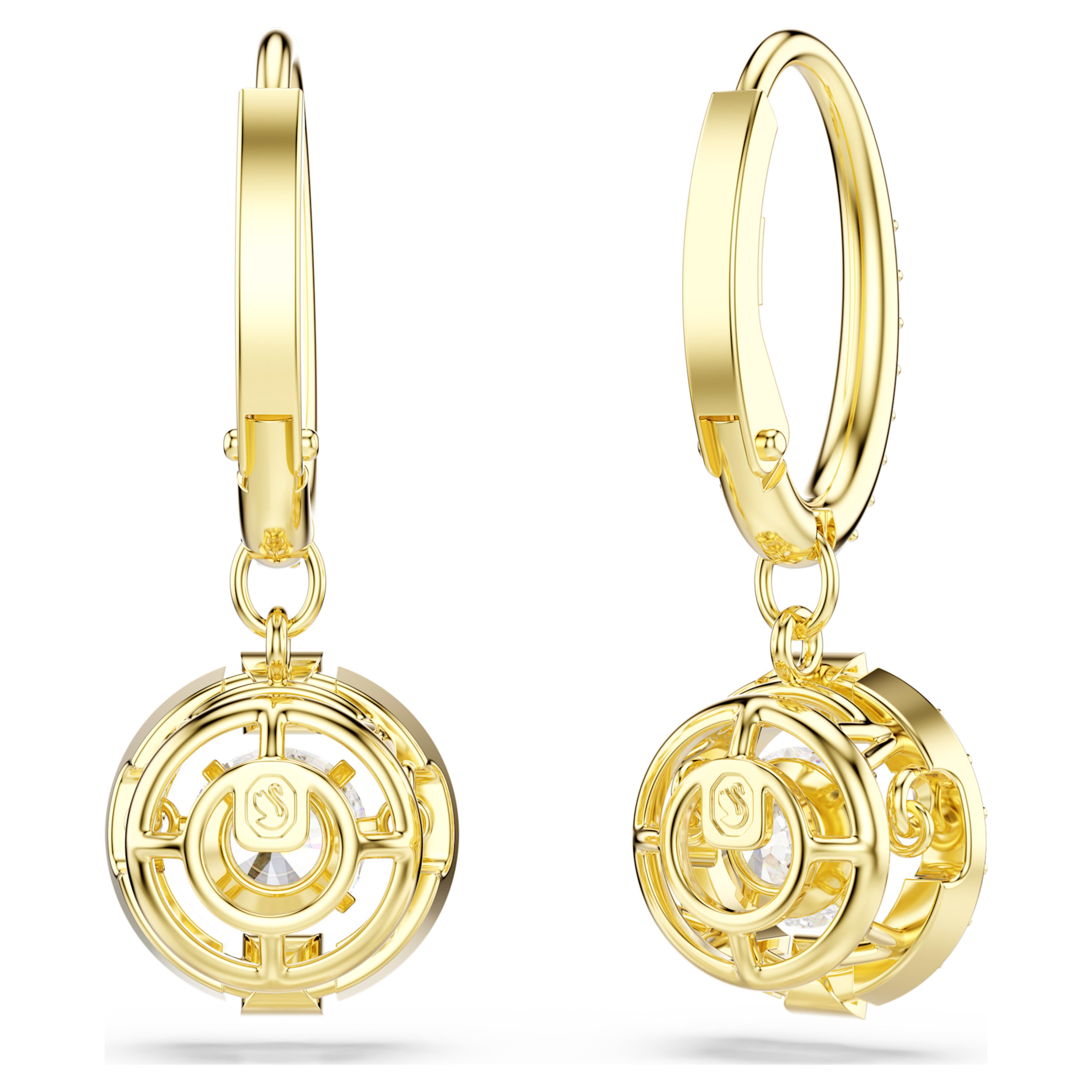 Swarovski örhängen - Una Sparkling Dance - Rund - Vit & Guld vy 4