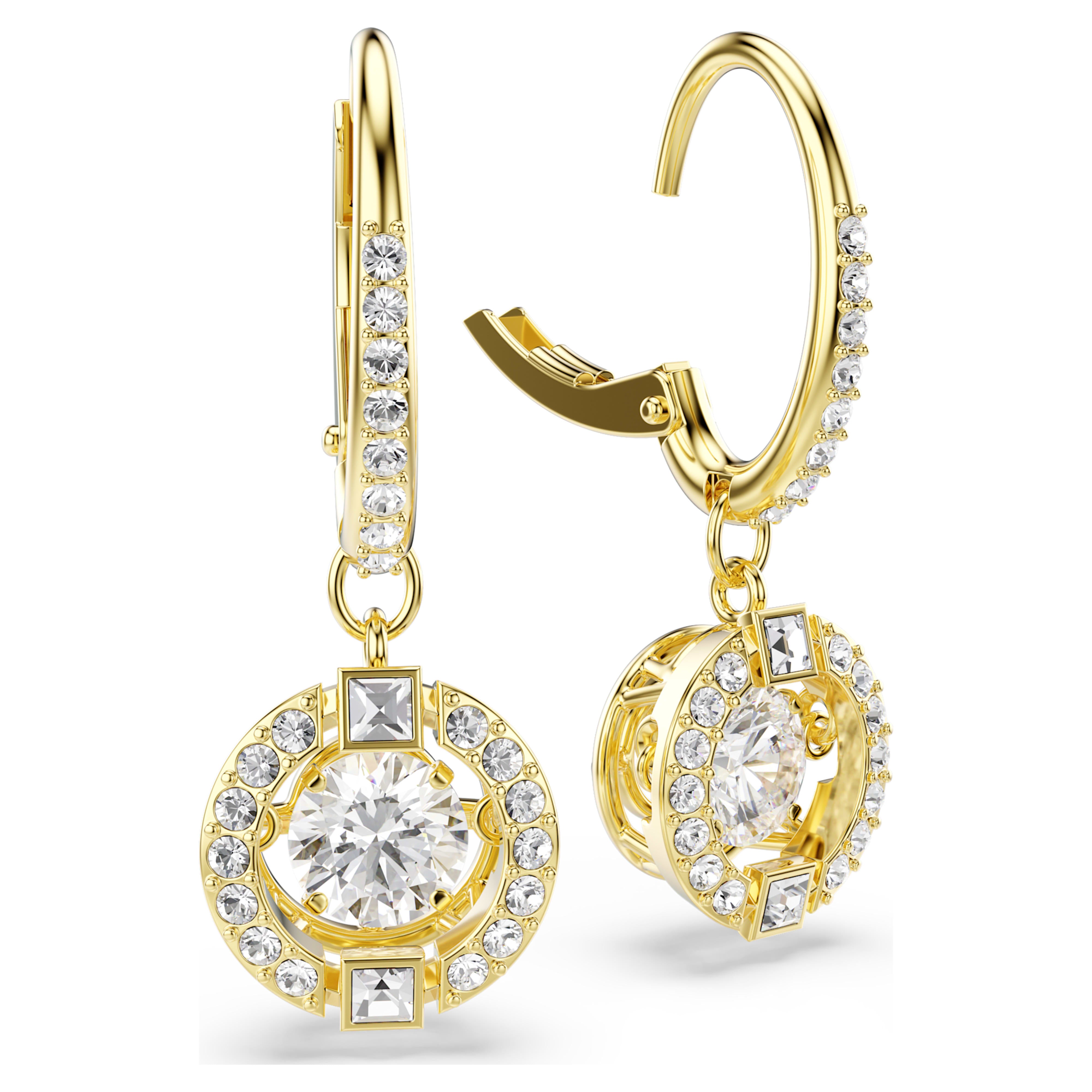 Swarovski örhängen - Una Sparkling Dance - Rund - Vit & Guld vy 3