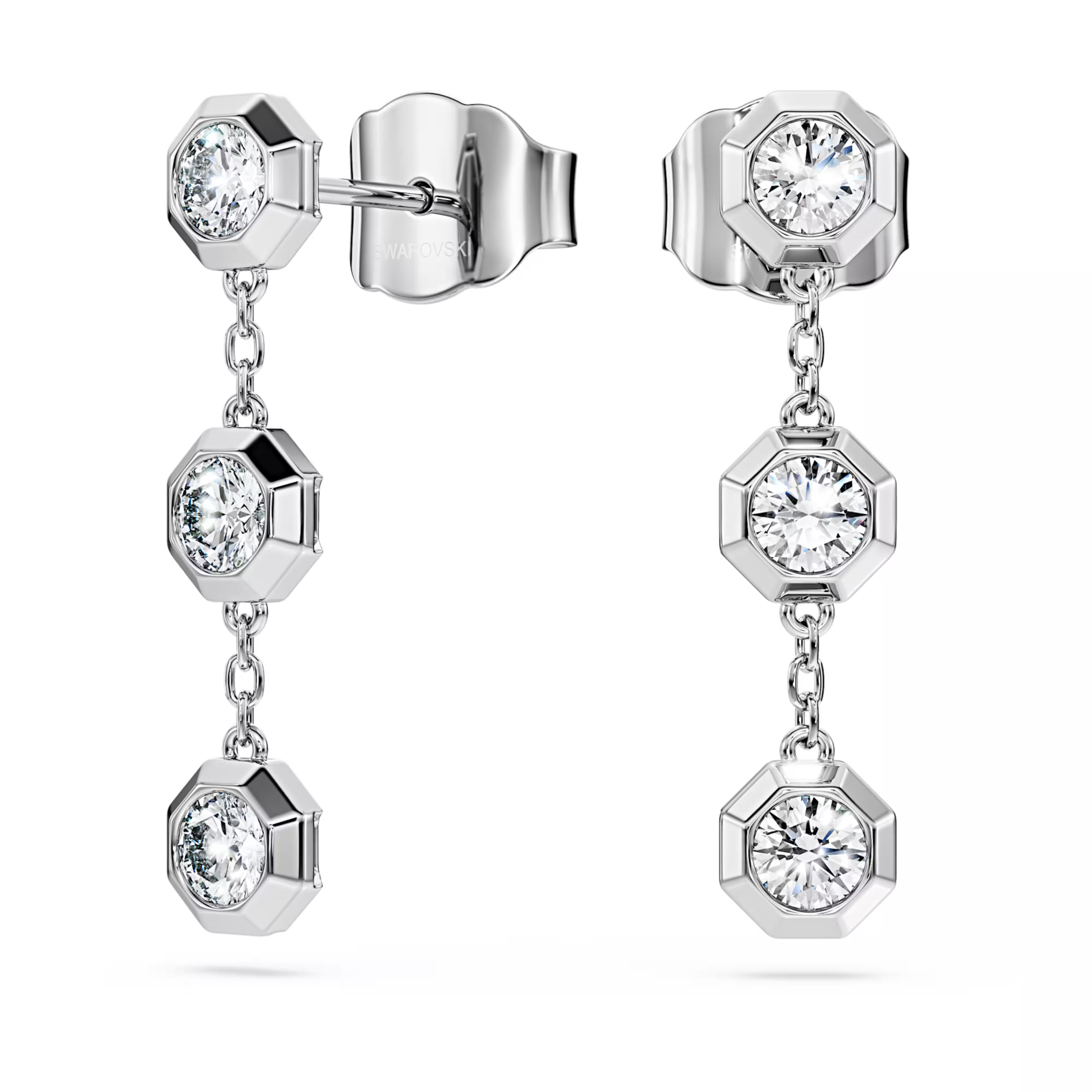 Swarovski-Ohrringe – Achteck – rund, Größe 5
