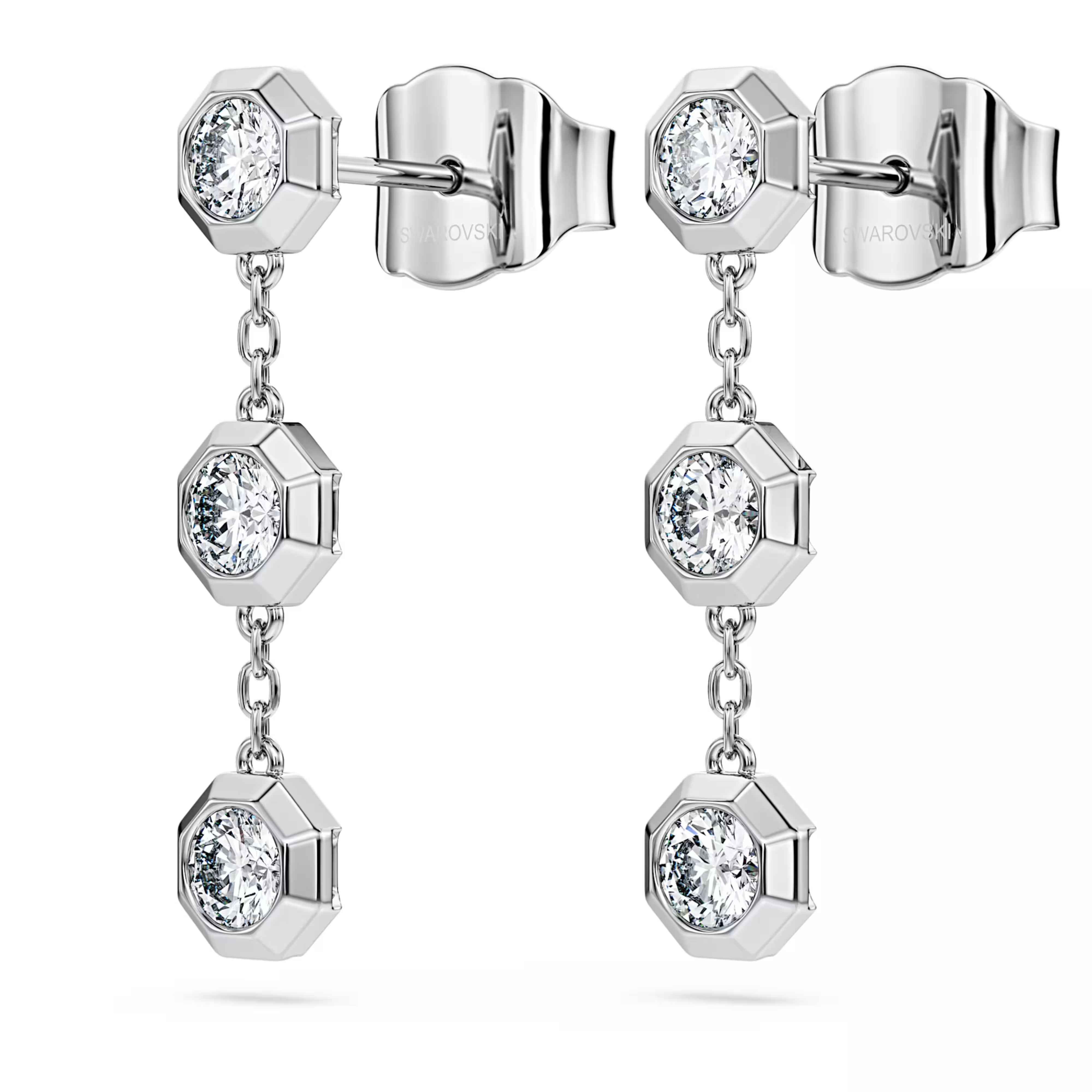 Swarovski-Ohrringe – Achteck – Runde Größe, Ansicht 4
