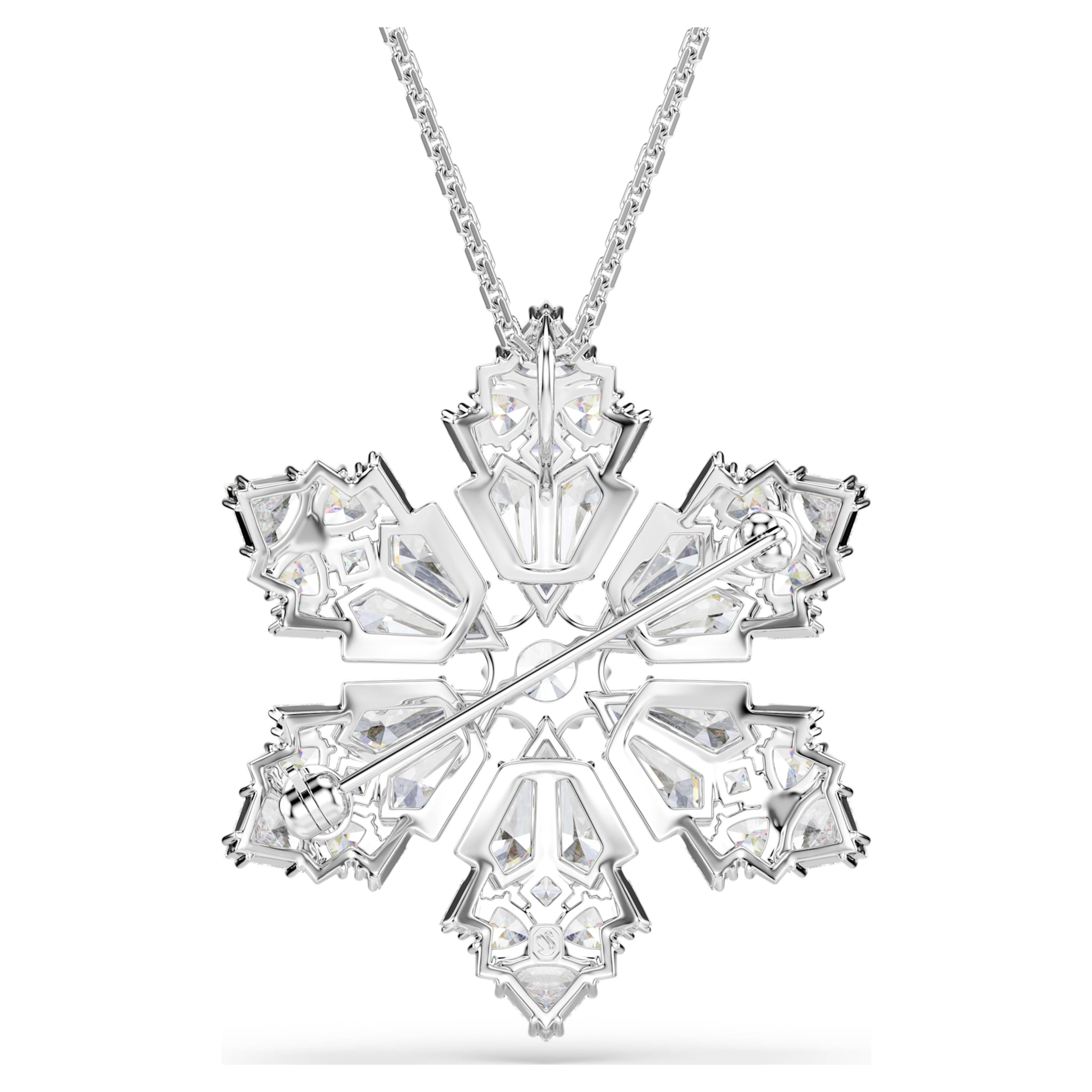 Swarovski hänge-brosch - Idyllia - Vit & Silvervy 4
