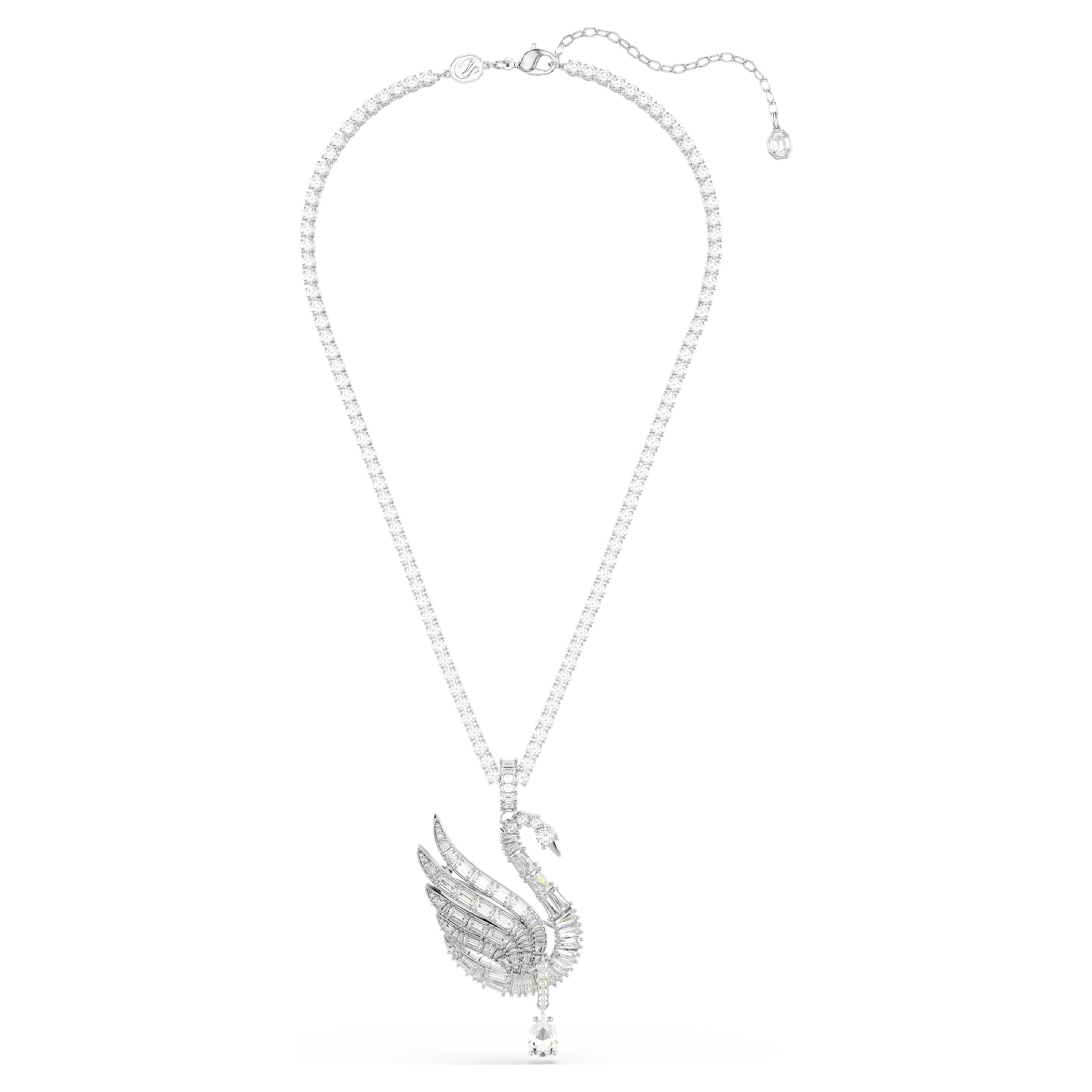 Pendentif-Broche Swarovski - Vienna Swan - Blanc & Argenté vue 5