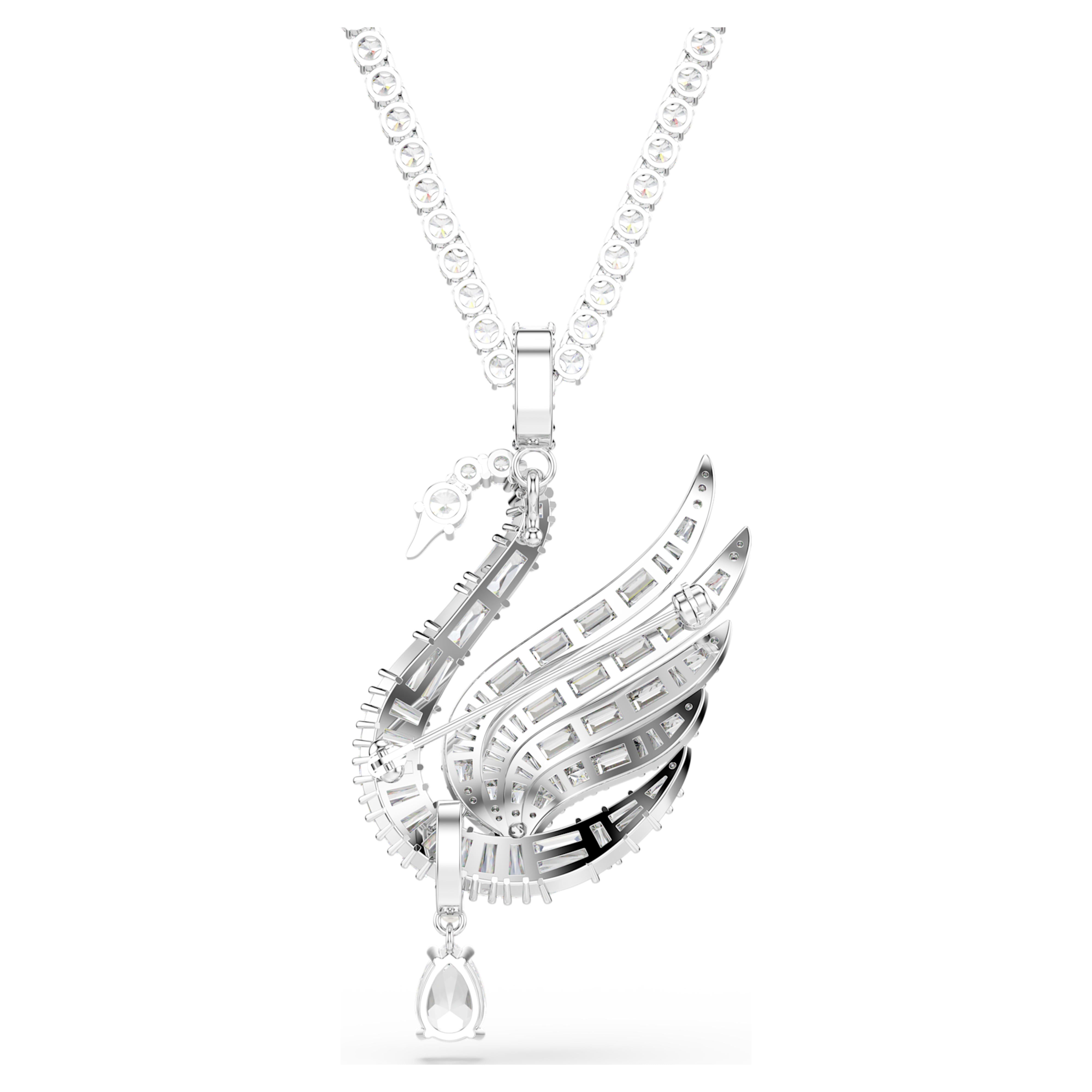Pendentif-Broche Swarovski - Vienna Swan - Blanc & Argenté vue 4
