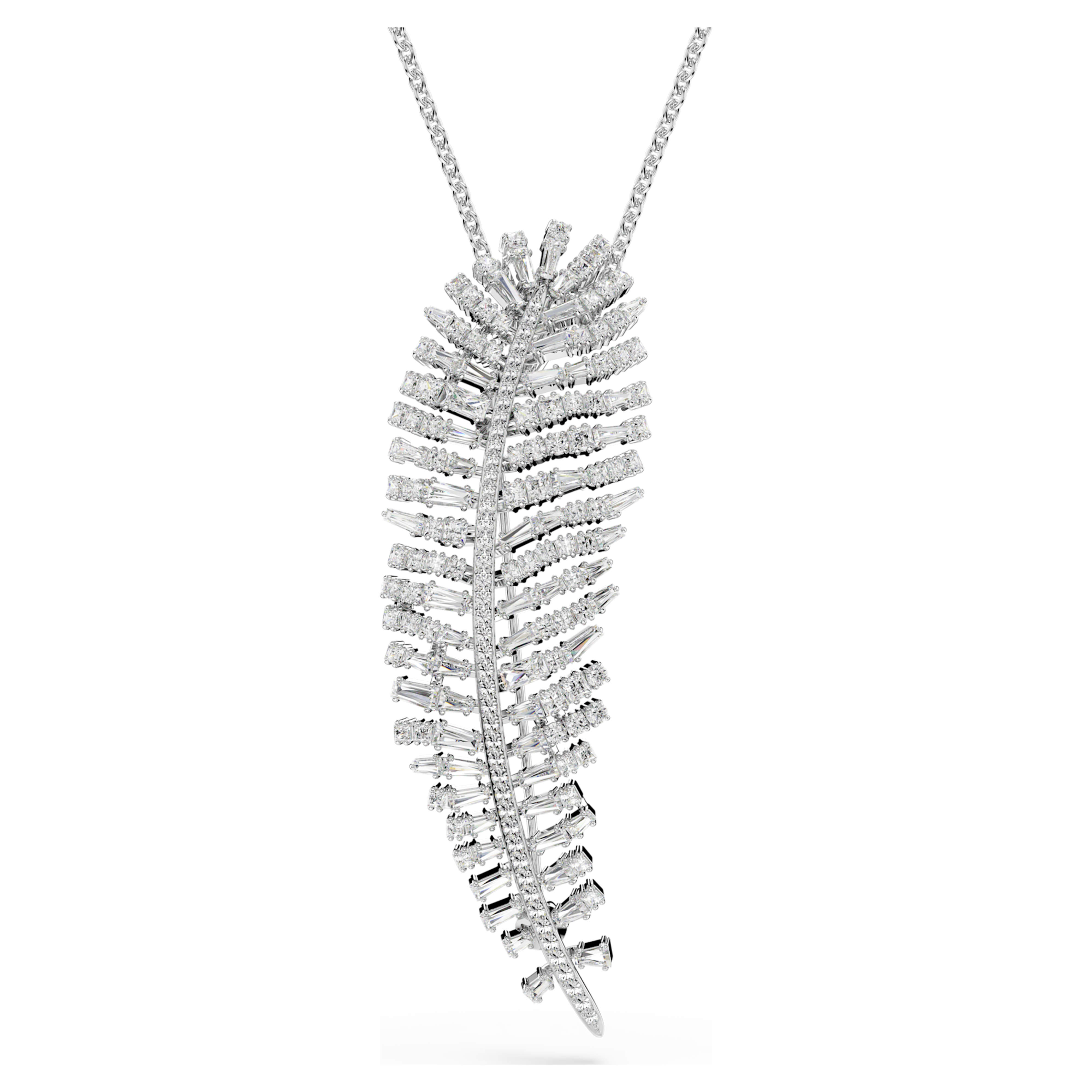 Pendentif-Broche Swarovski - Vienna Feather - Incolore & Argenté