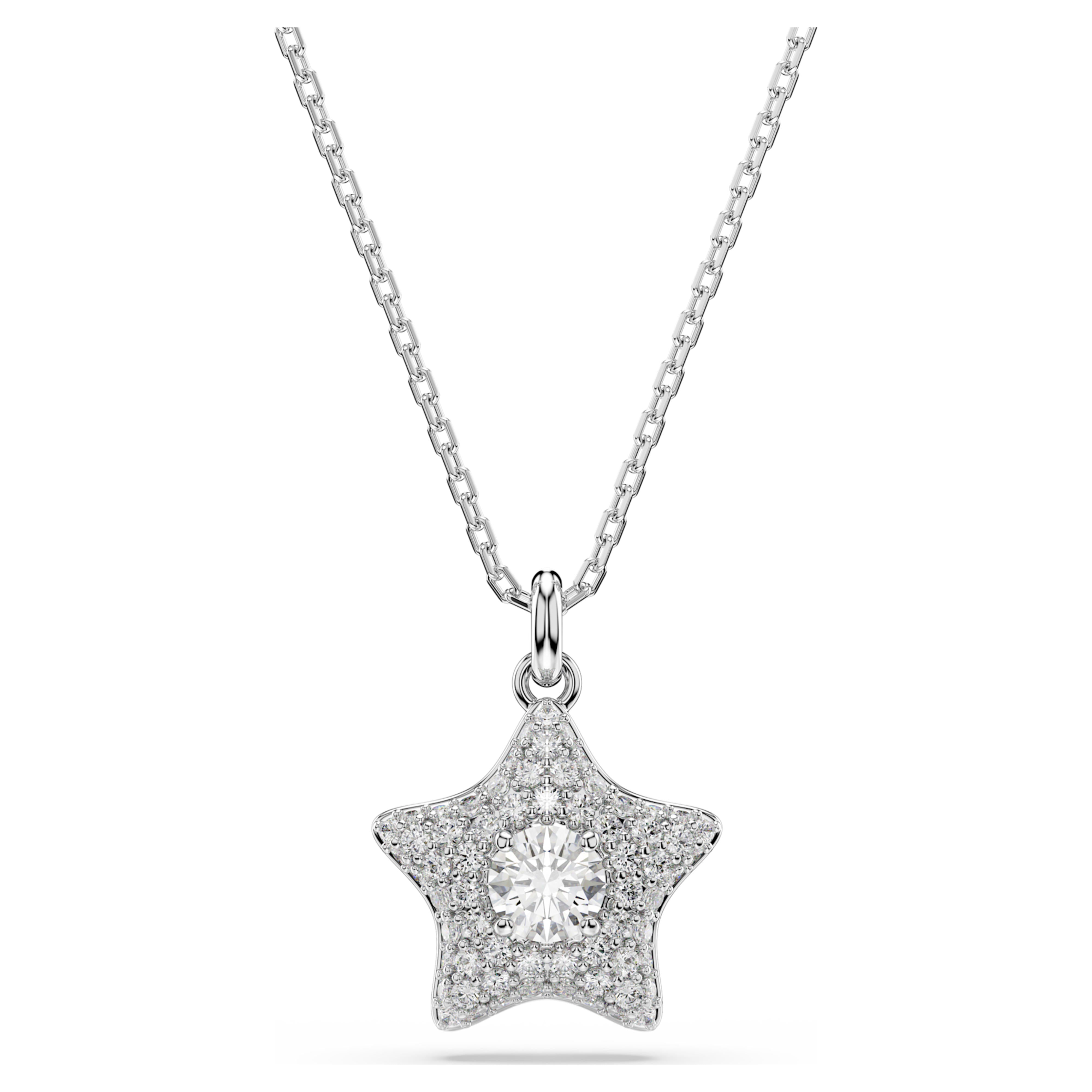Pandantiv Swarovski - Sublima Luna - Steaua - Alb & Argintiu