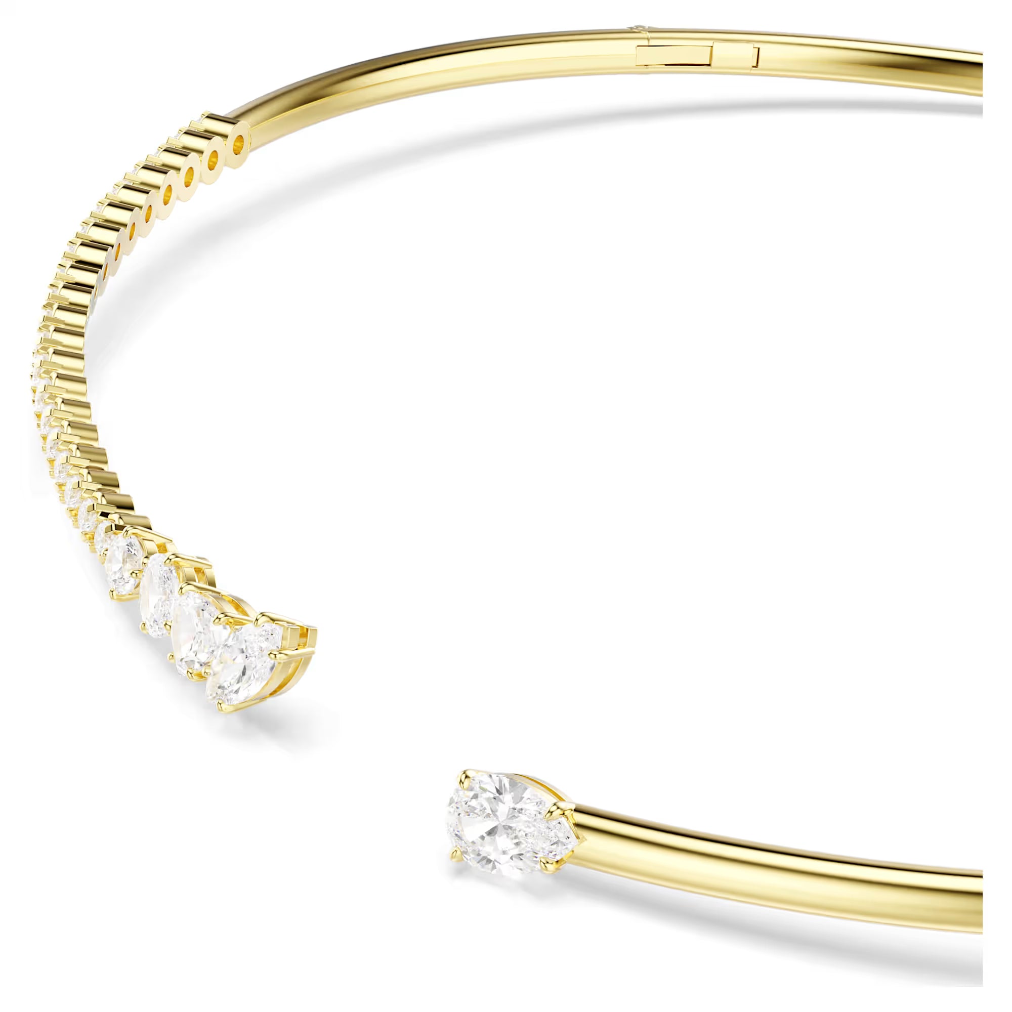 Colar Swarovski - Mesmera - Vários Tamanhos - Branco e Dourado