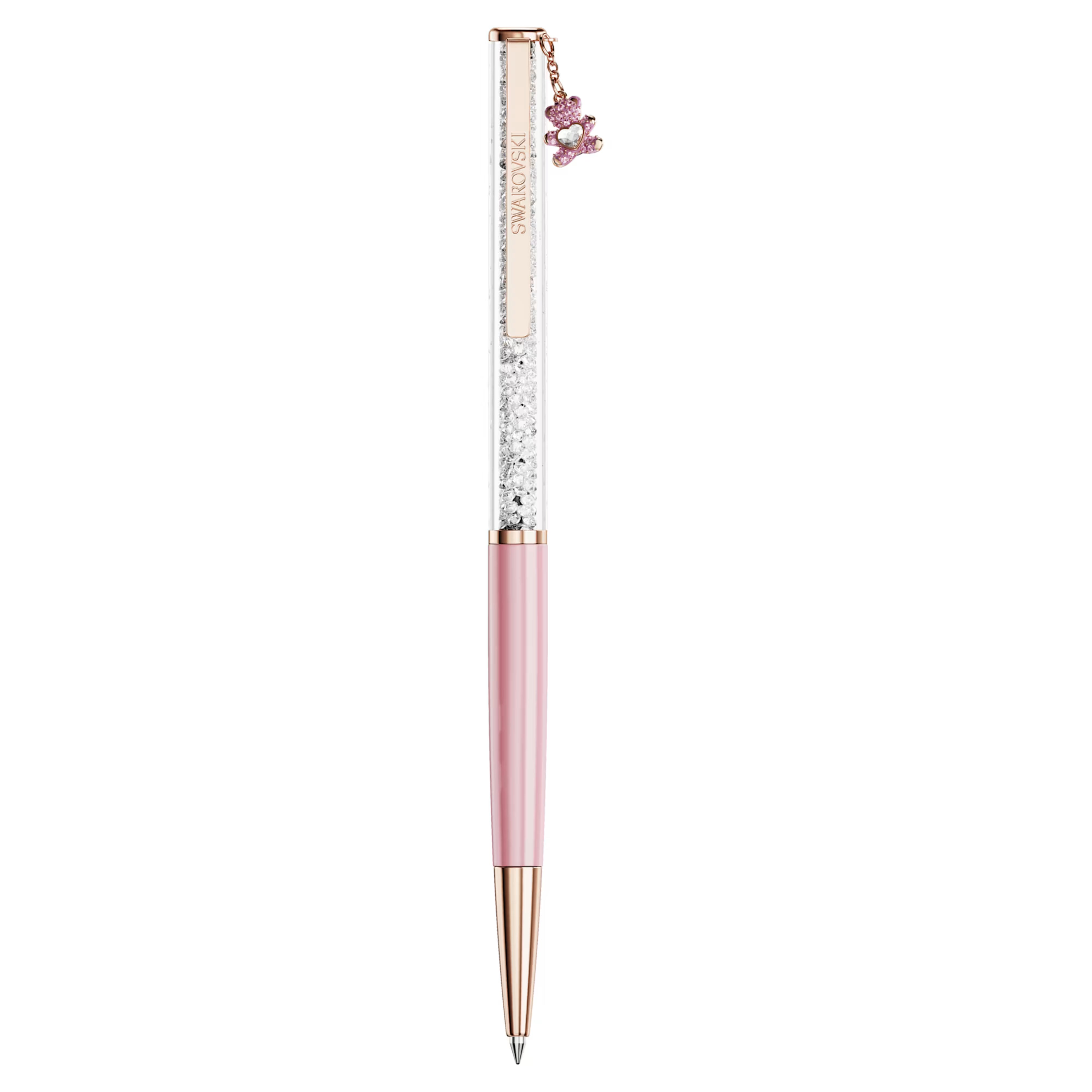 Crystalline ballpoint pen, Bear, Pink, Pink lacquer, rose gold tone plating