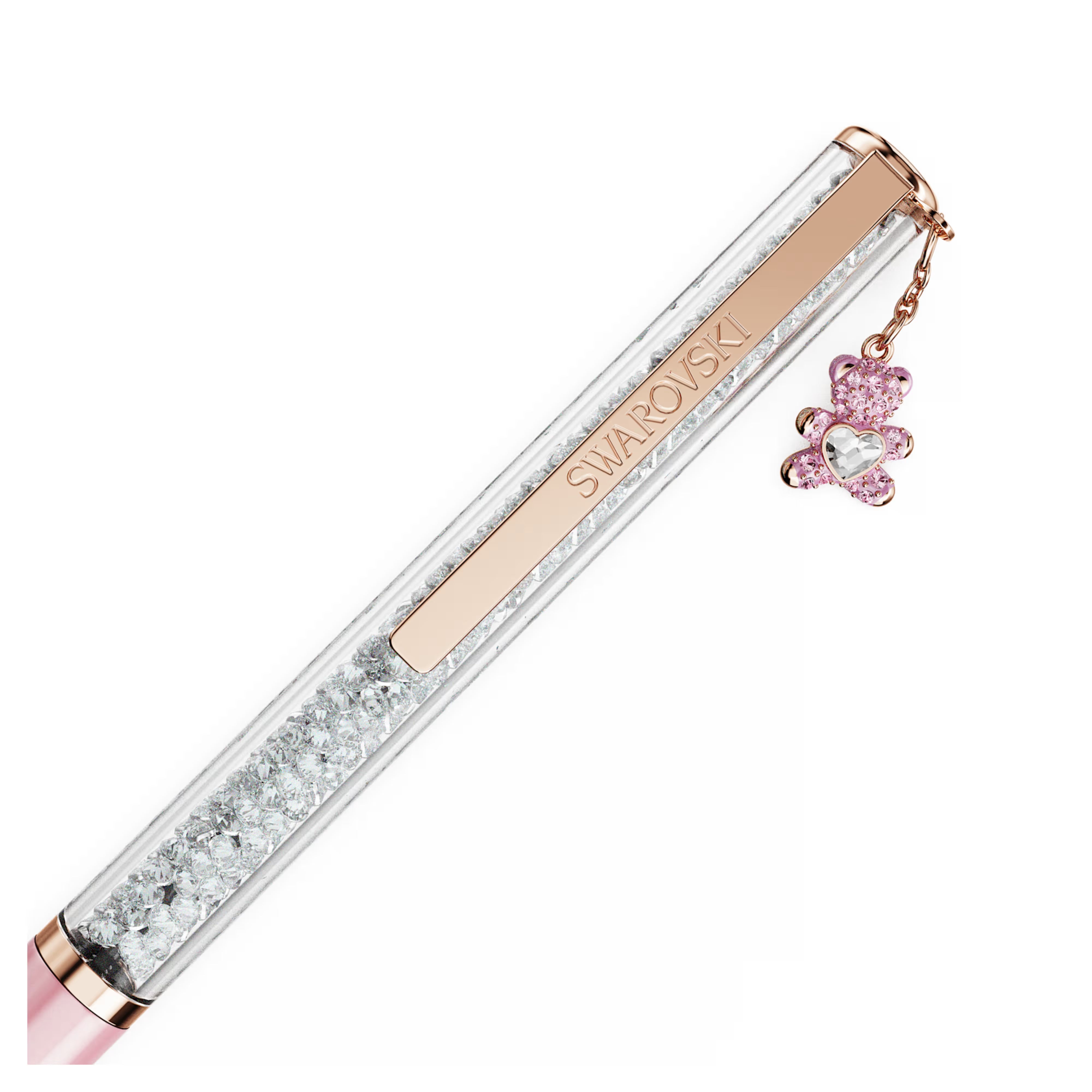 Crystalline ballpoint pen, Bear, Pink, Pink lacquer, rose gold tone plating