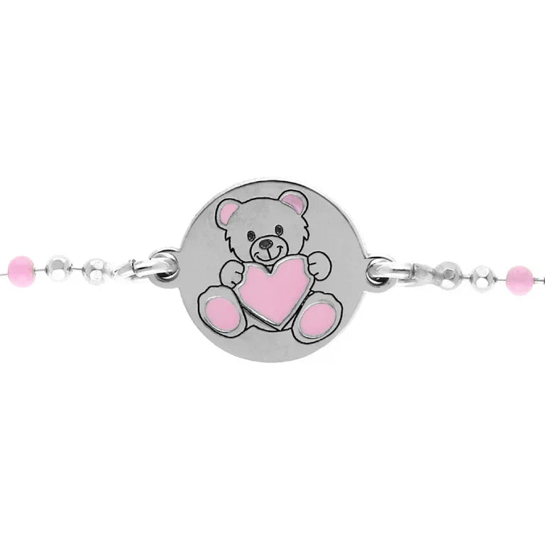 Pulsera Corazón Oso – Plata | Azuline