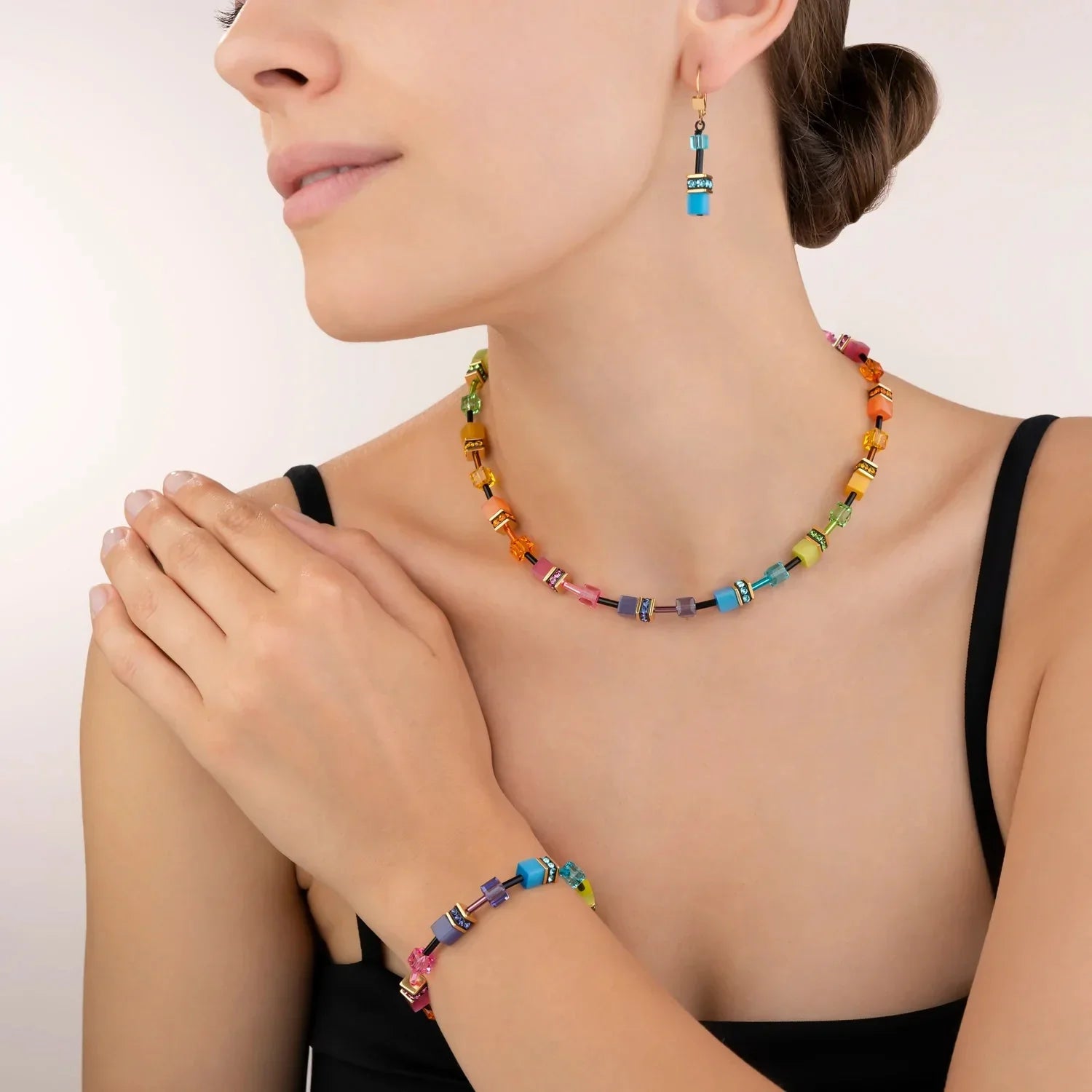 Collezione - Arcobaleno multicolore oro - Orecchini - Cœur de Lion vista 2