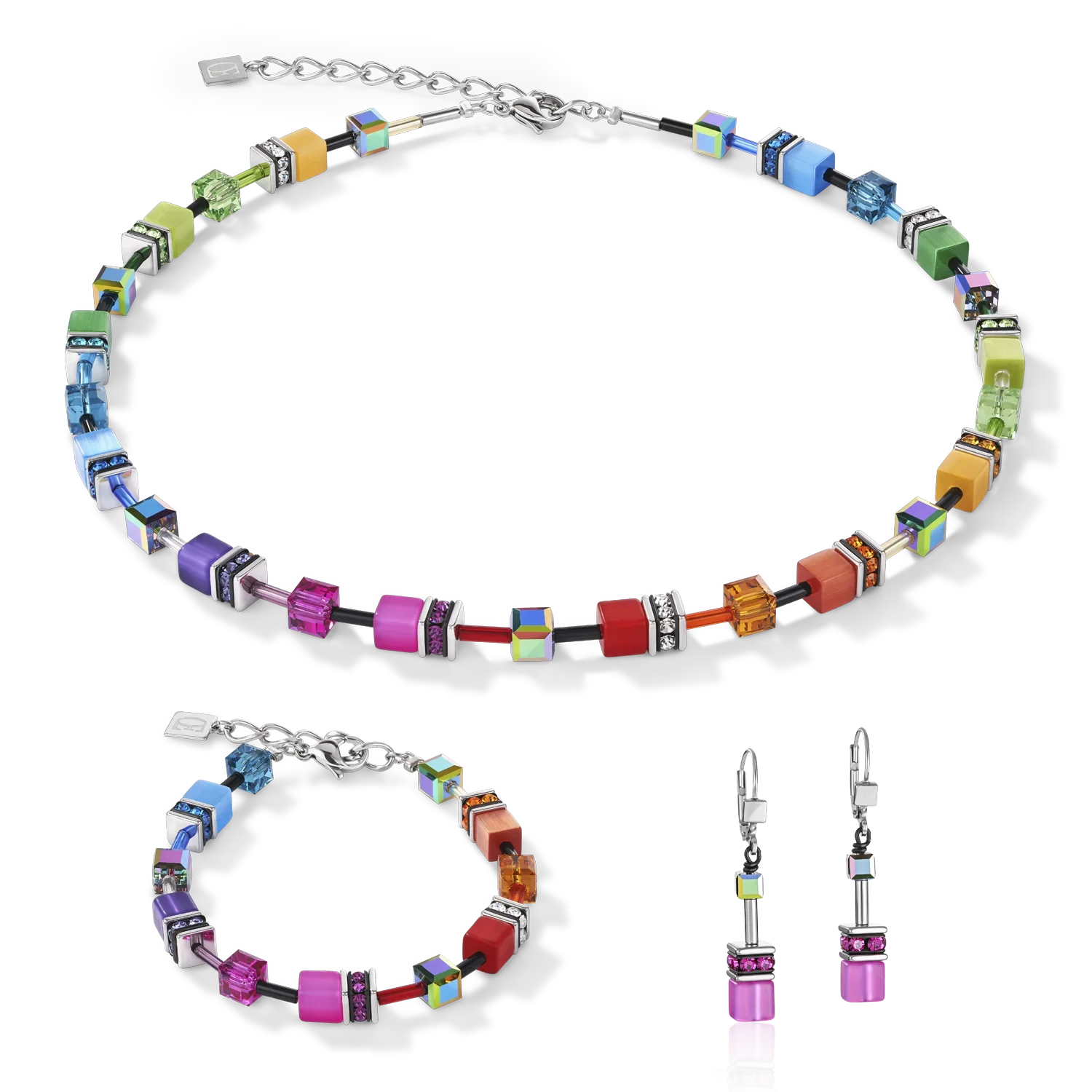 Colección - Arcoiris Plata Multicolor - Collar - Cœur de Lion ver 3