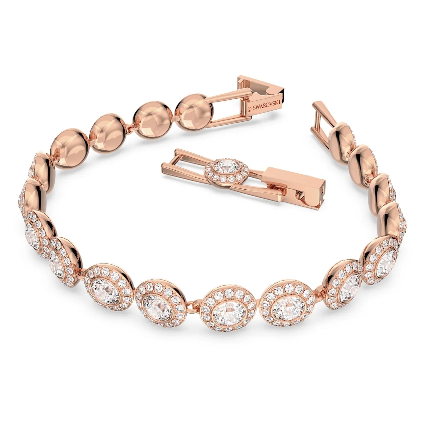 Swarovski bileklik - Una Angelic - Yuvarlak beden - Beyaz ve Roze görünüm 3