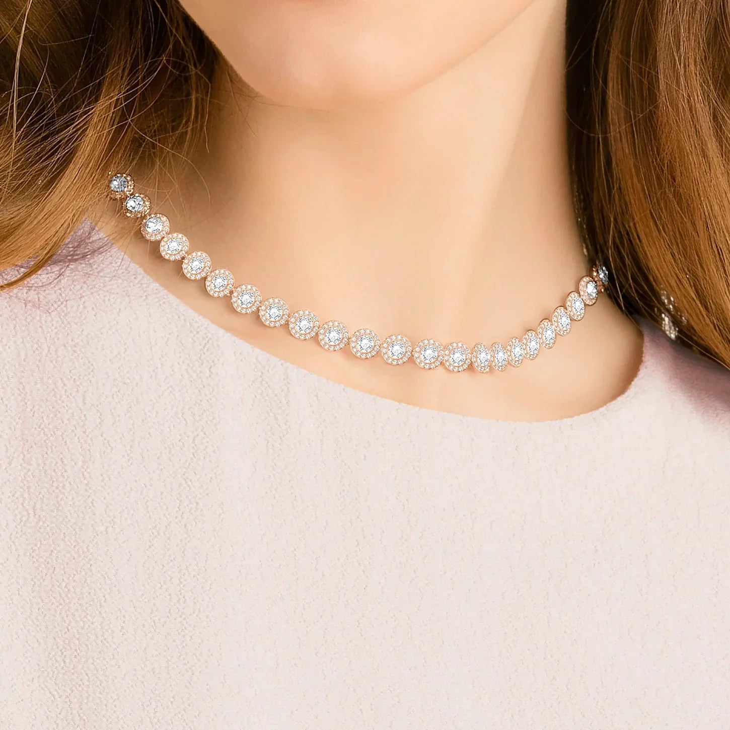 Naszyjnik Swarovski - Una Angelic - Rozmiar okrągły - Widok biało-różowy 2