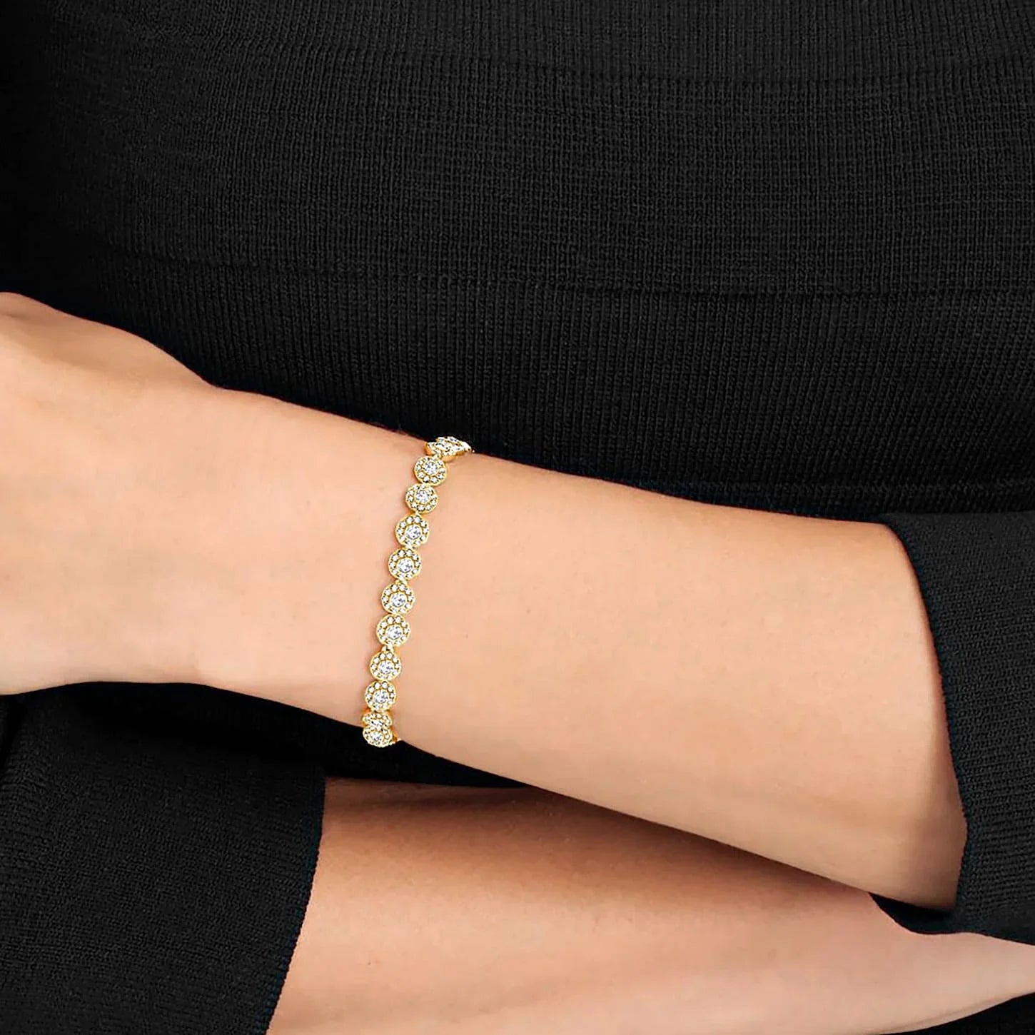 Swarovski armband - Una Angelic - Rund storlek - White & Gold view 2