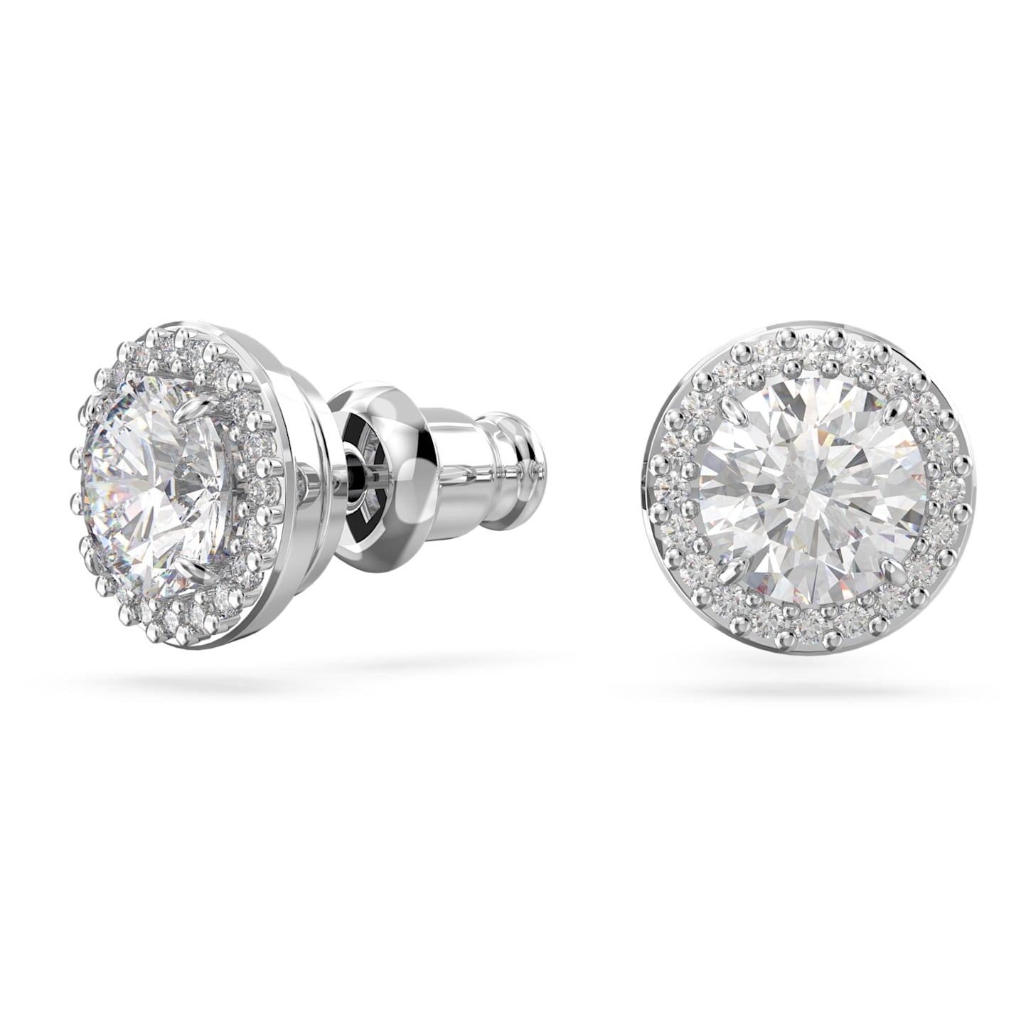 Constella Pavé White Silver Women's Stud Earrings – Swarovski