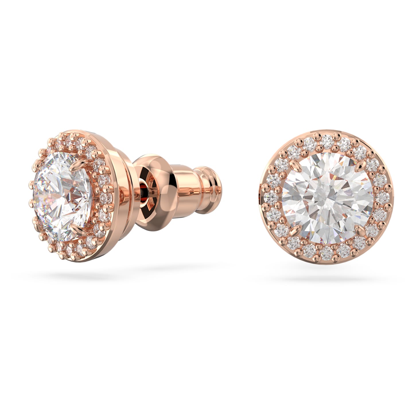 Women's Constella Pavé White Rose Gold Stud Earrings – Swarovski