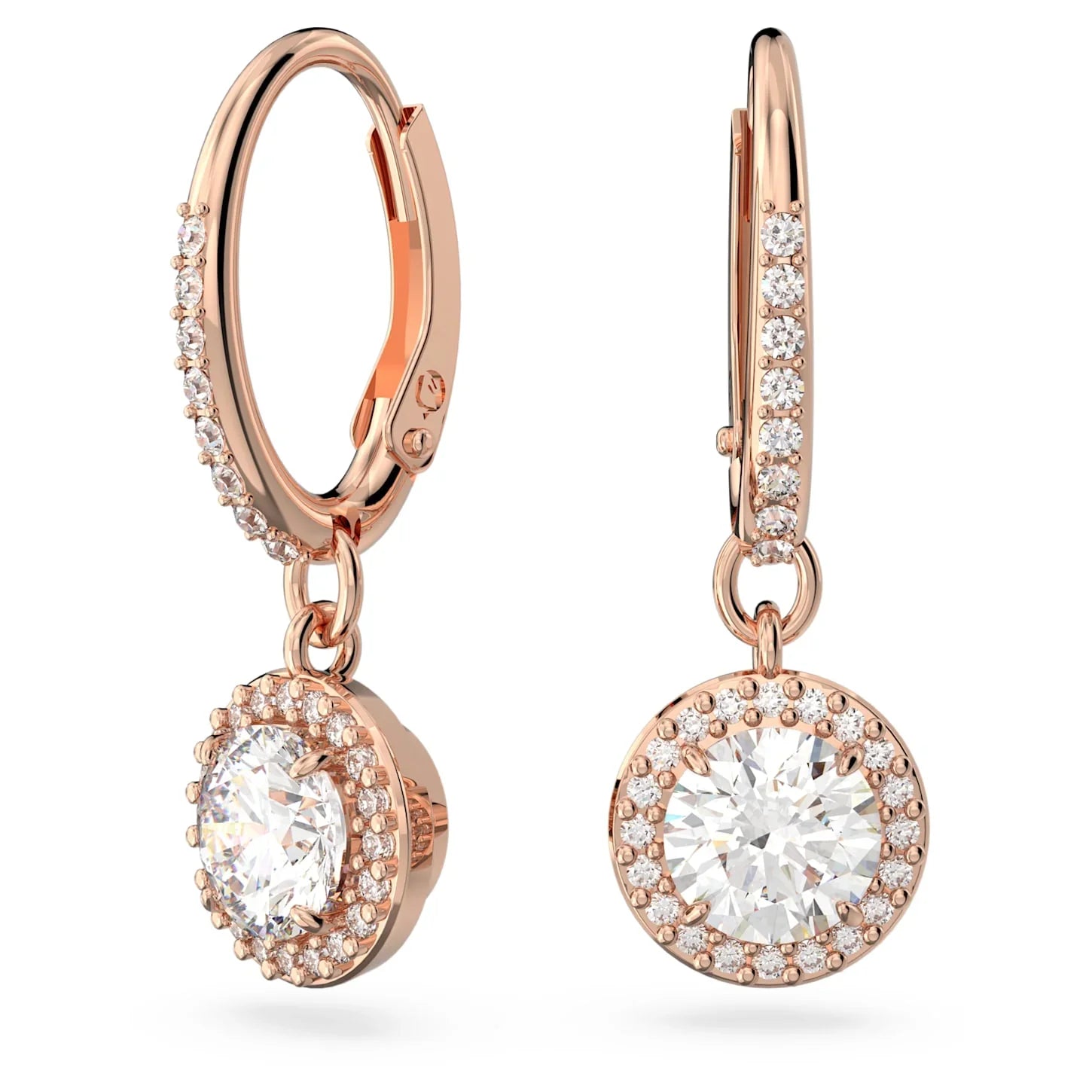 Σκουλαρίκια Swarovski - Una Angelic - Στρογγυλό κόψιμο - Λευκό & Ροζέ