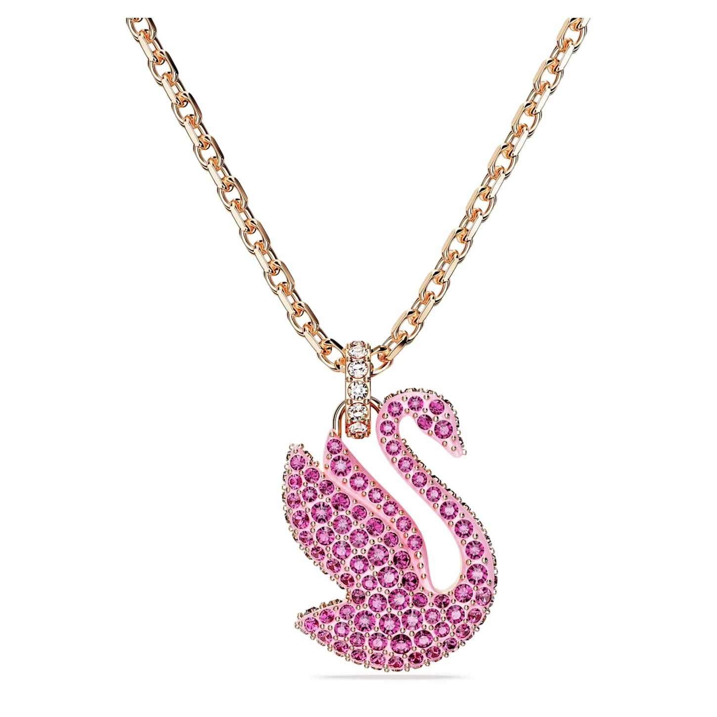 Swarovski medál - Hattyú - Közepes - Pink & Rosé