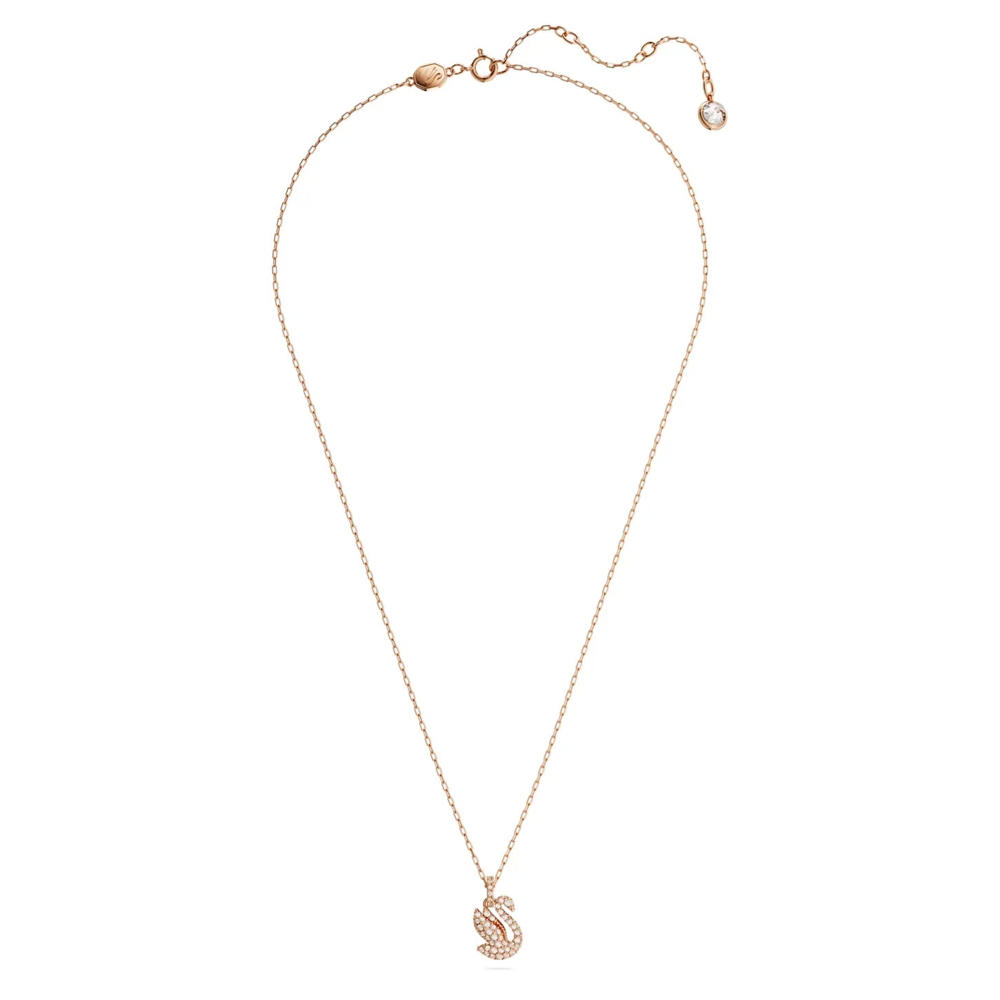 Pendentif Iconic Swan Cygne Petit Blanc Doré Rose – Swarovski vue 3