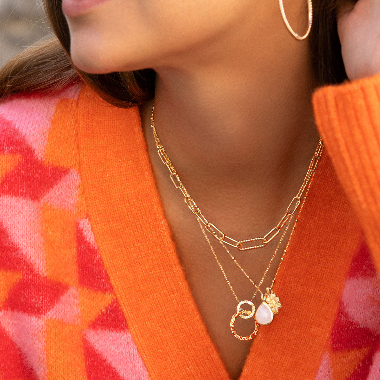 Jeanne - Gold Plated Necklace - Ana et Cha