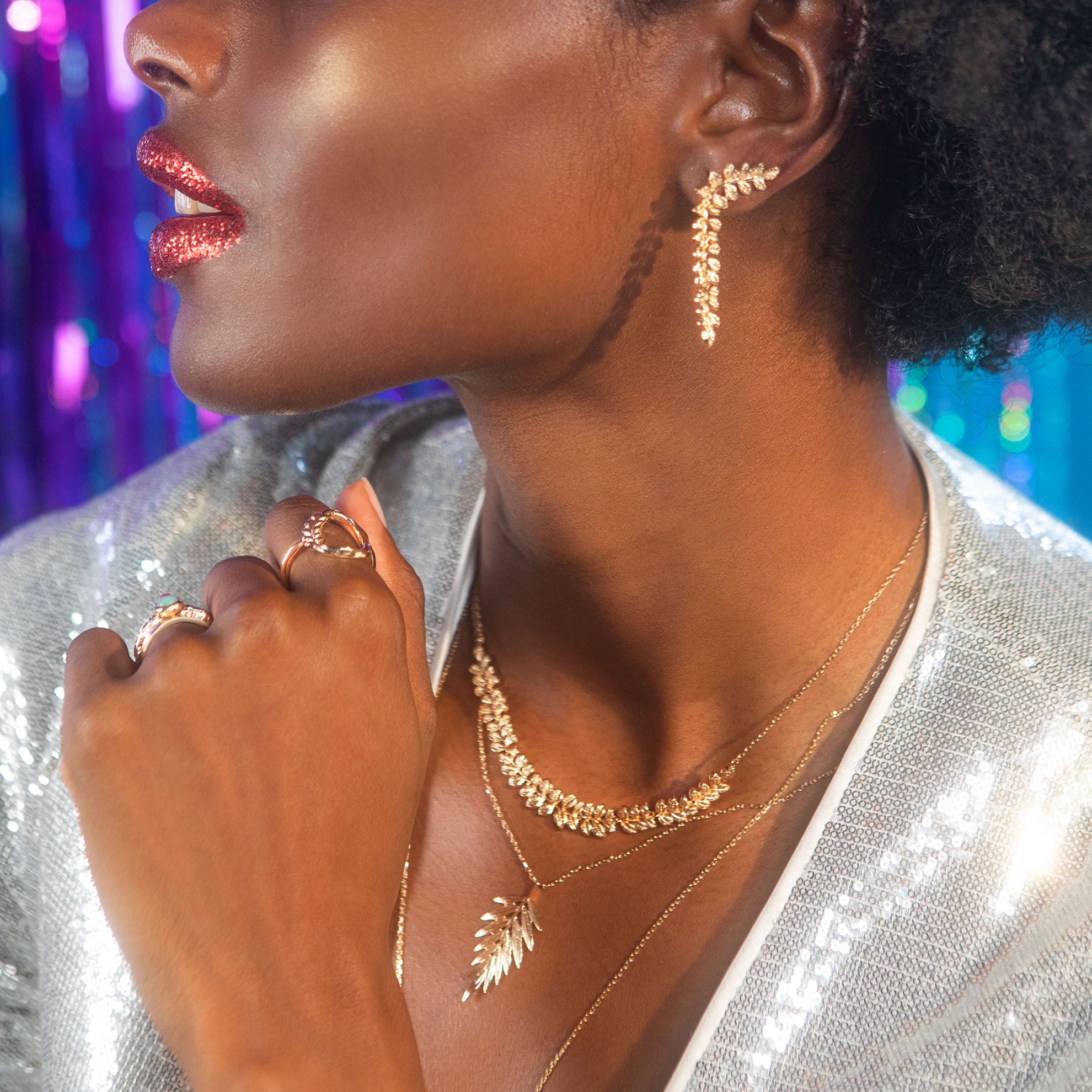 Liane - Asymmetrical Gold Plated Earrings - Ana et Cha