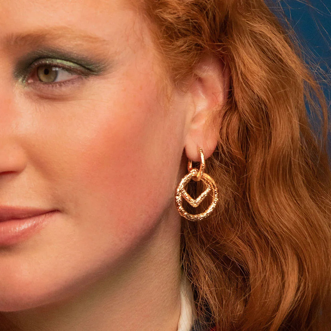 Angel - Round - - Gold Plated Hoop Earrings - Ana et Cha view 2