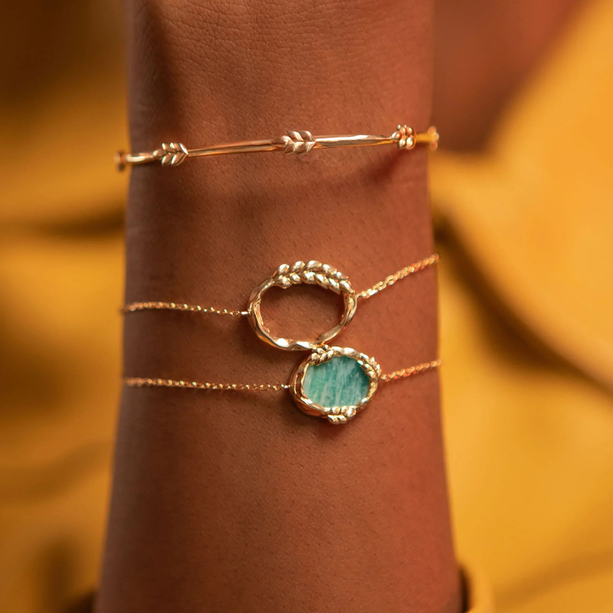 Rozenn - Bracciale rigido placcato oro - Ana et Cha vista 2