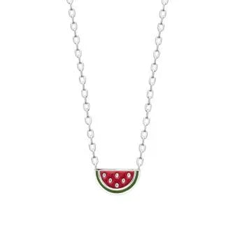 Watermeloen ketting – zilver | Azulin