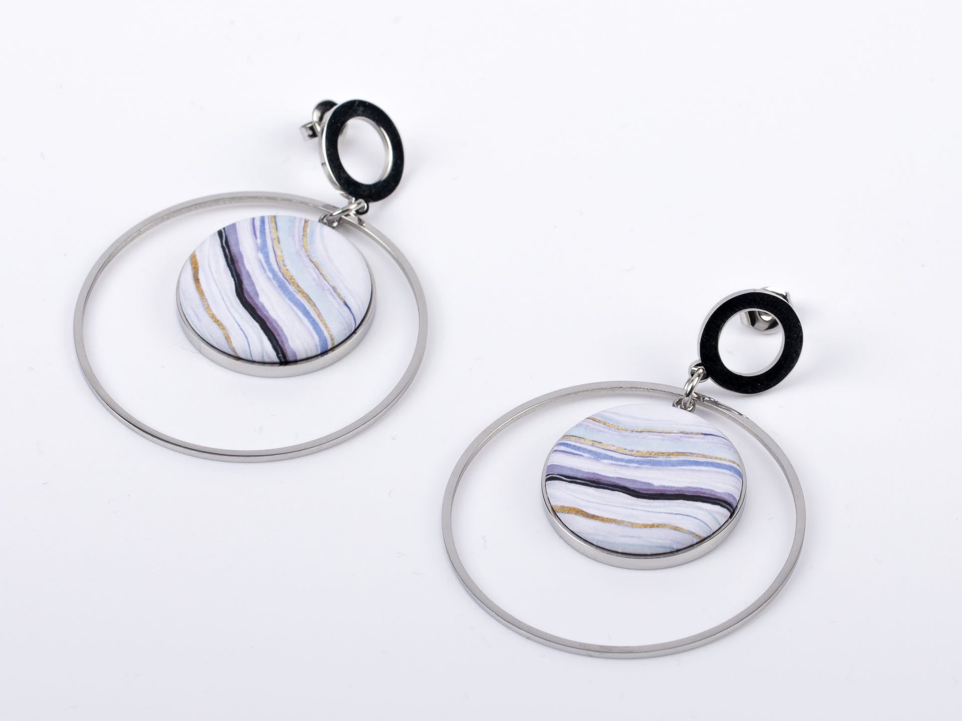 Pendientes - Acero plateado - Círculo - 25mm - Yaya Factory