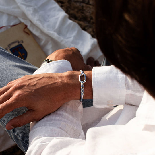 Link 22mm - Khaki and Beige - Le Vent à la Française