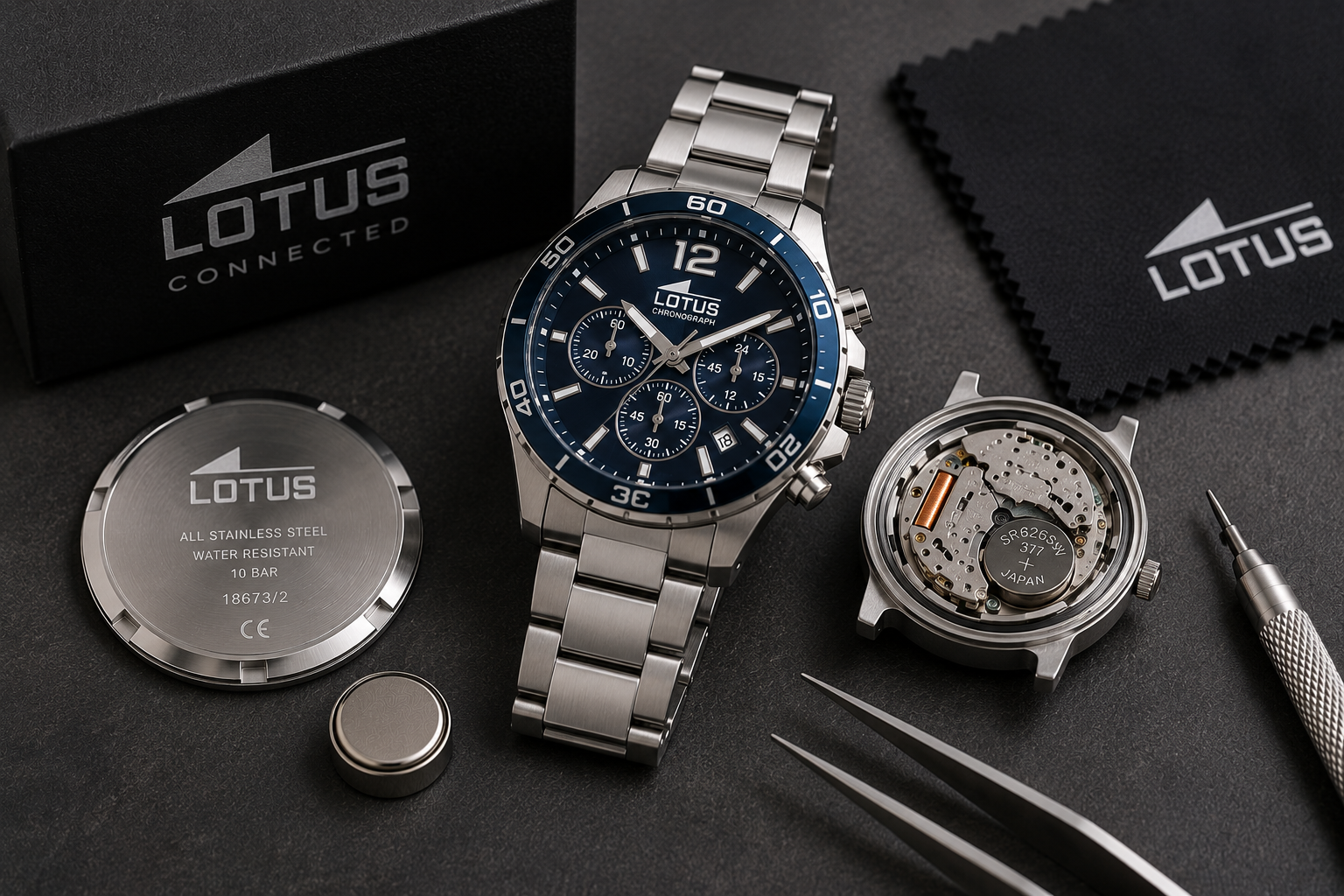 Changer la pile d'une montre Lotus