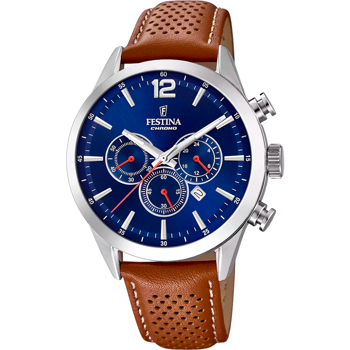 Montre homme Festina TIMELESS CHRONOGRAPH acier bracelet cuir