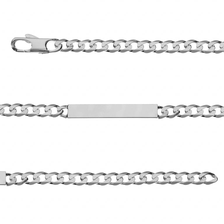 Identitätsarmband Gravurarmband aus 925er Silber mit gravierbarer Plakette