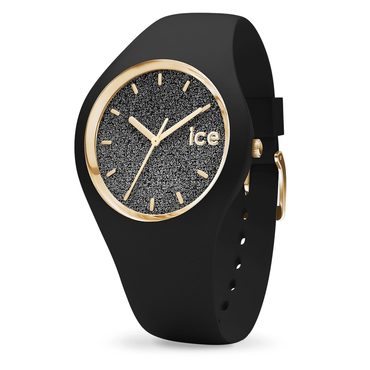 Ice-Watch GLITTER ブラック 40 mm シリコン ストラップ 001356