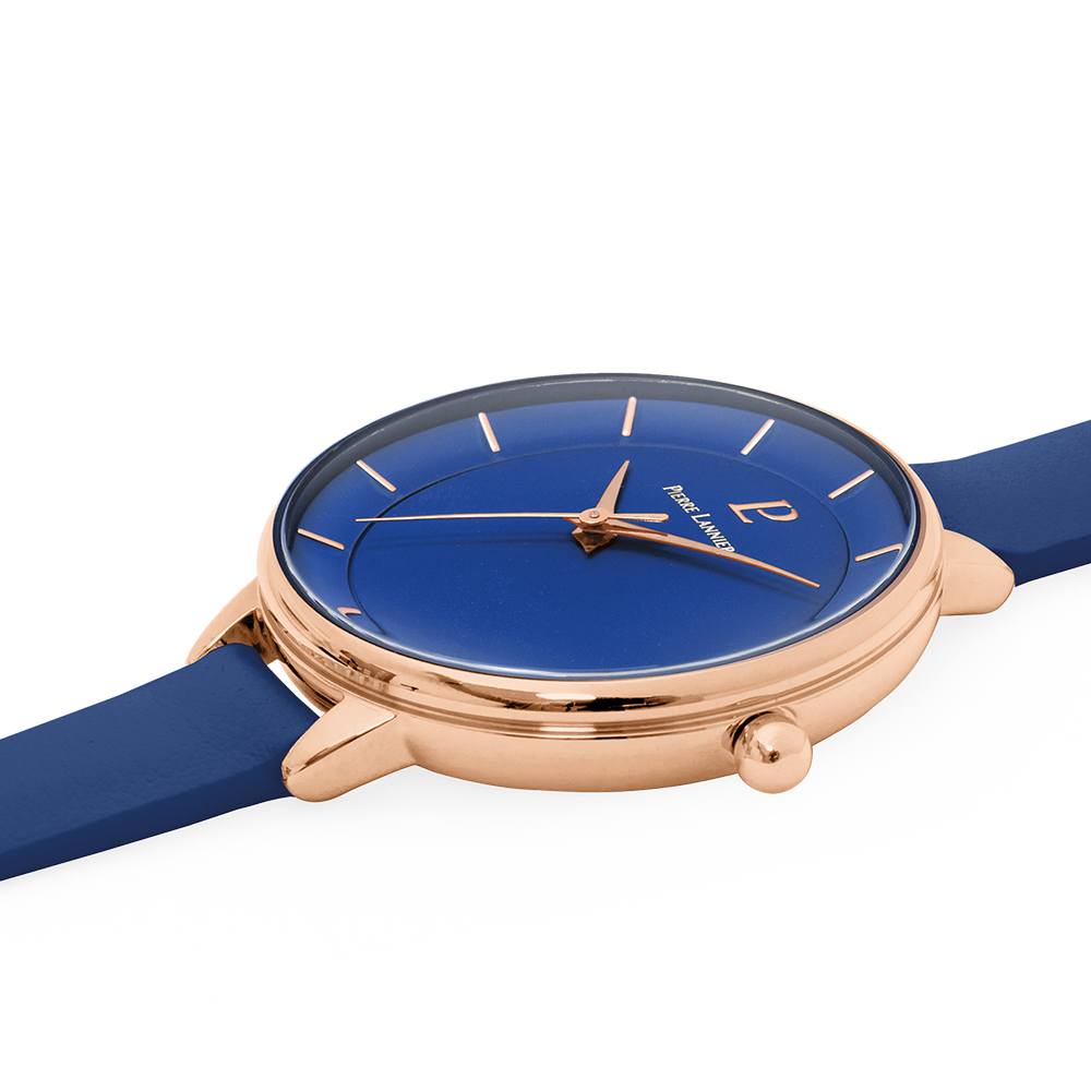Montre femme Pierre Lannier DELICE 001H966 – cadran bleu bracelet cuir bleu – vue 2