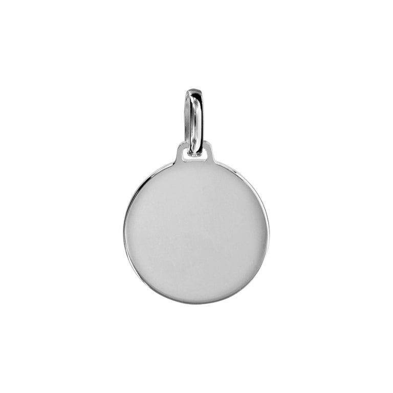 Pendentif rond lisse en argent 925