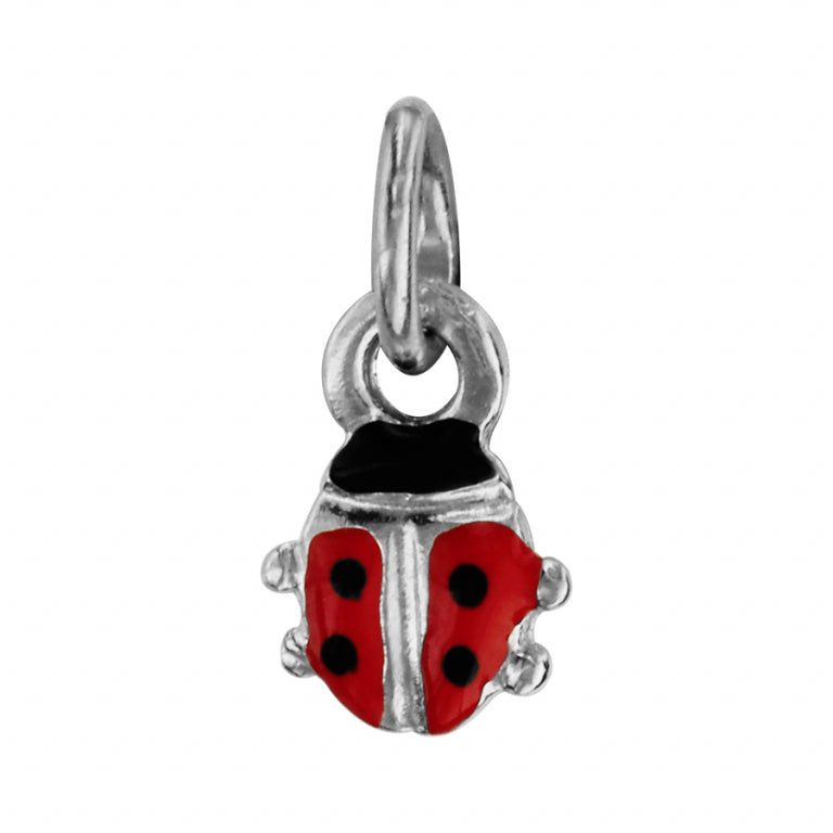 Pendentif mode coccinelle émail en argent 925 rhodié