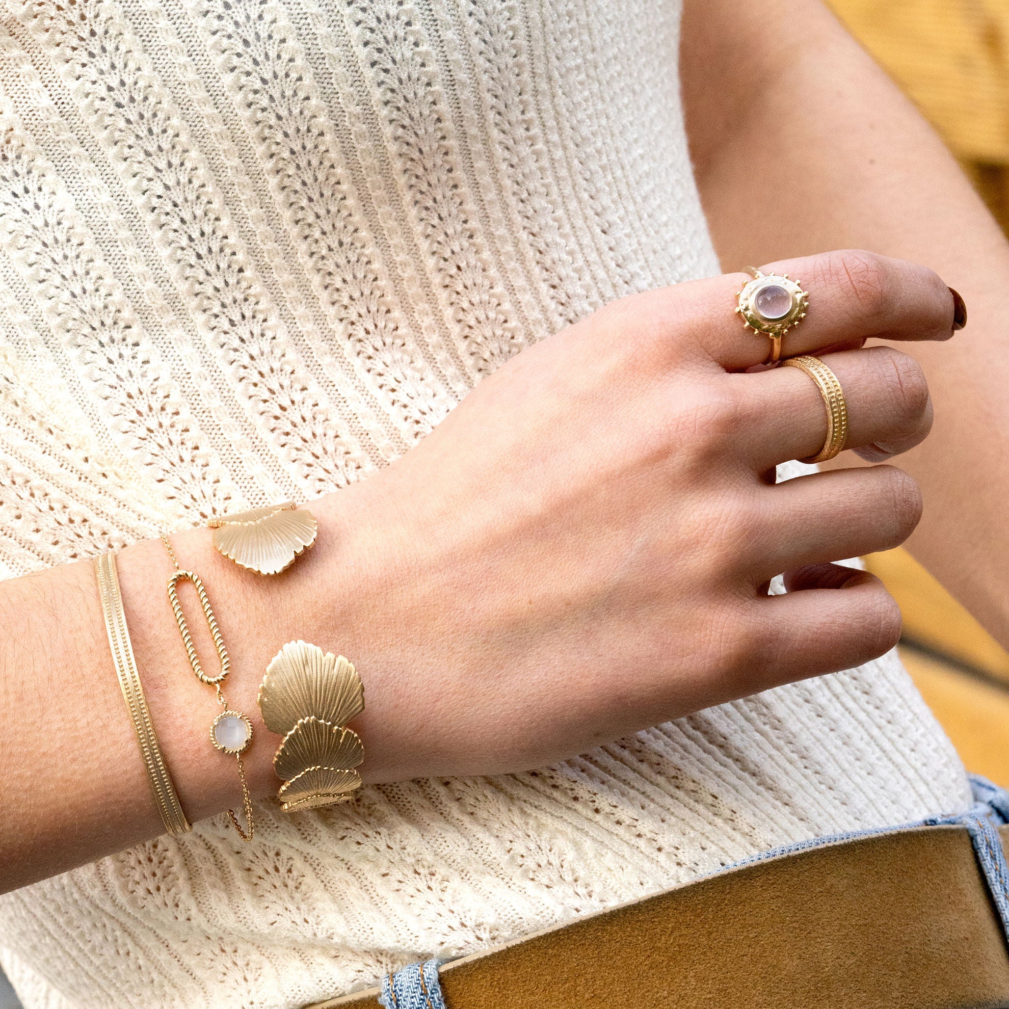 Odile Rose Quartz Ring - Forgyldt | Ana & Cha